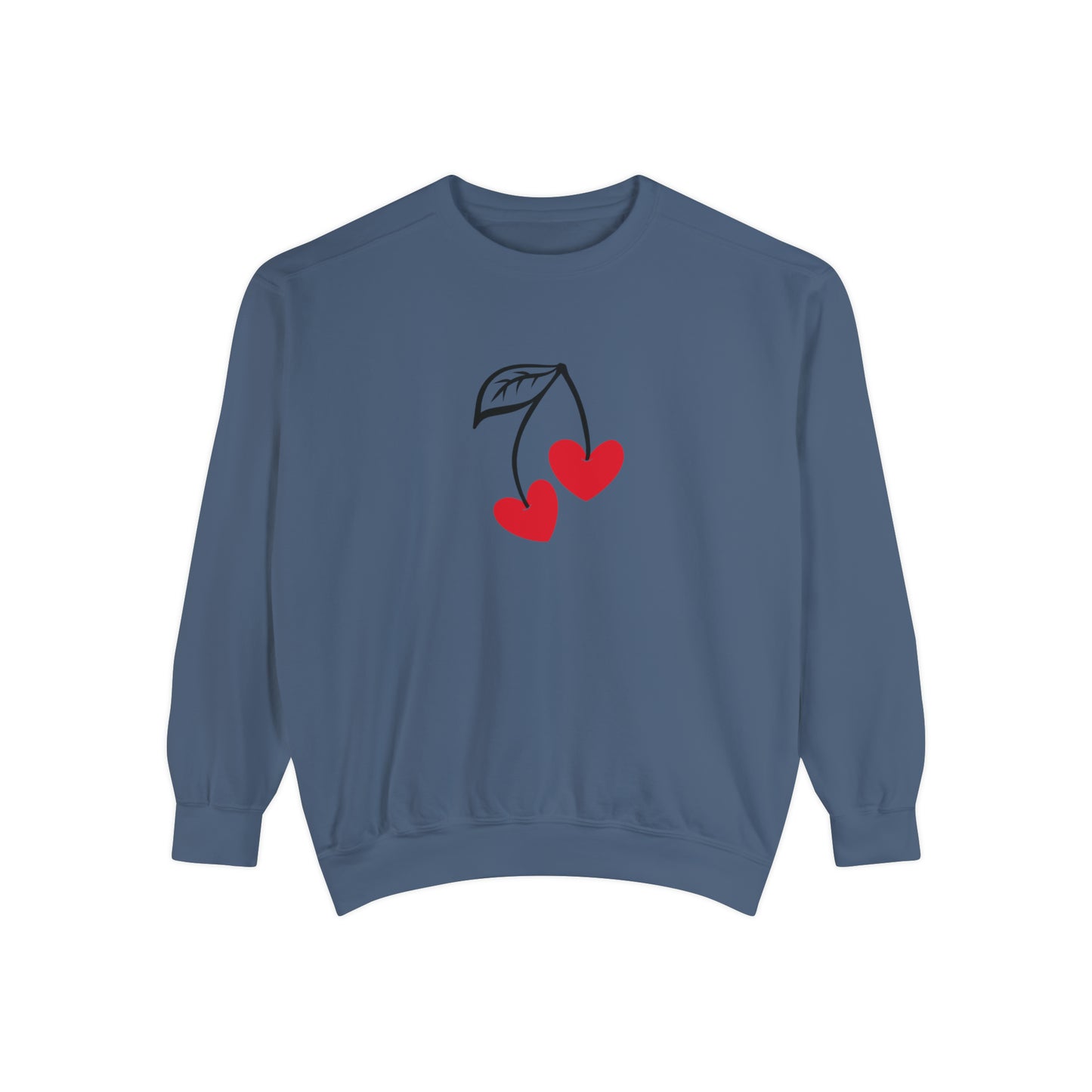 Unisex Cherry Hearts Doodle Graphic Sweatshirt
