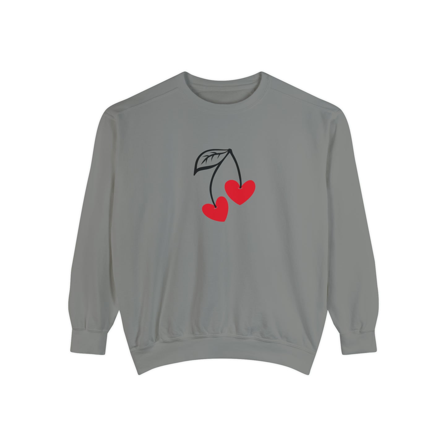 Unisex Cherry Hearts Doodle Graphic Sweatshirt