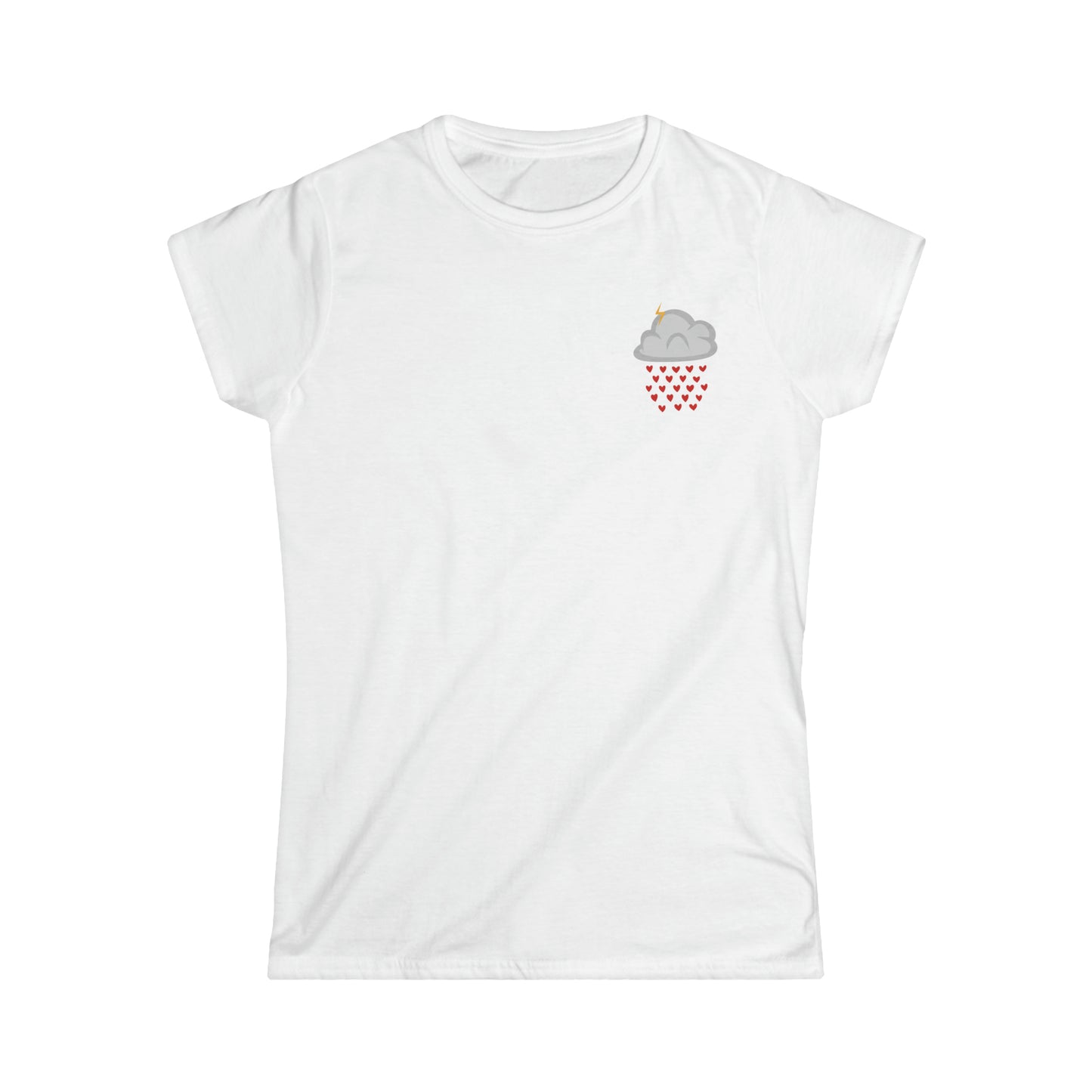 Women’s Hearts Rain Cloud Doodle Graphic Tee