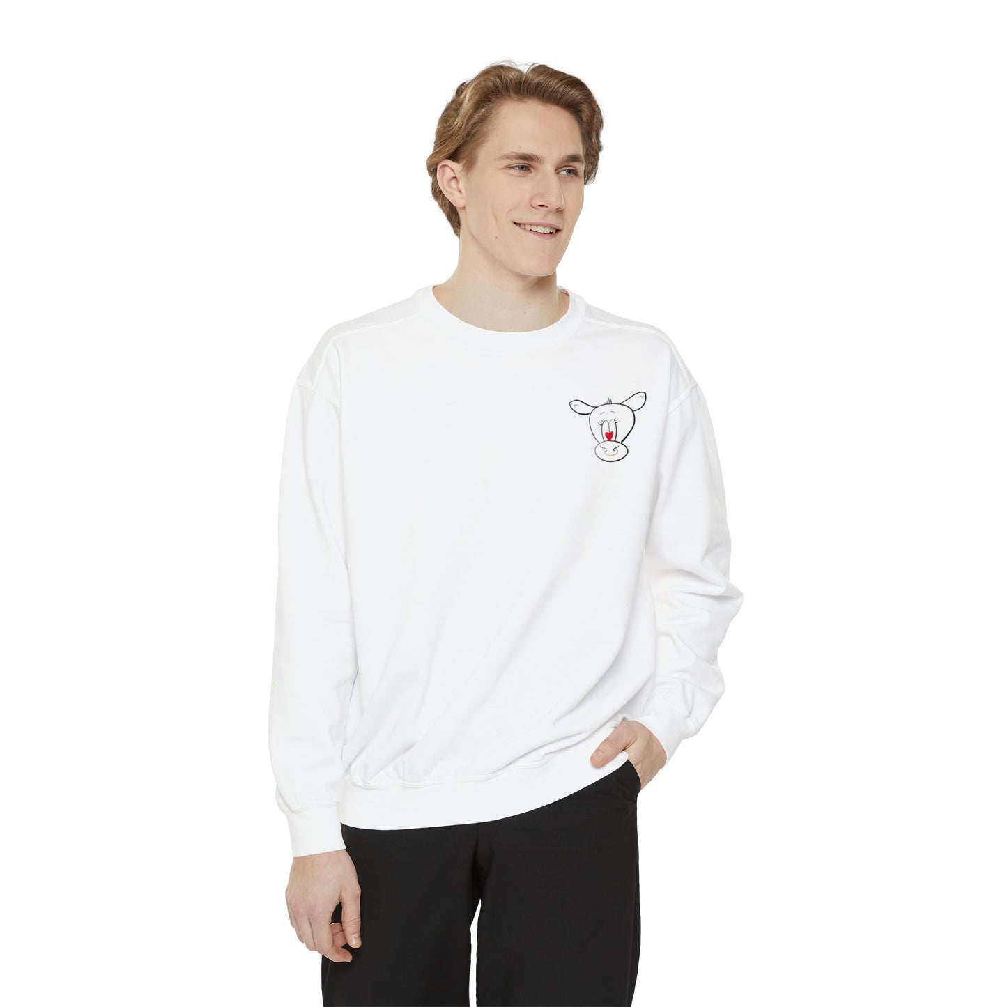 Unisex Cow Doodle Graphic Sweatshirt