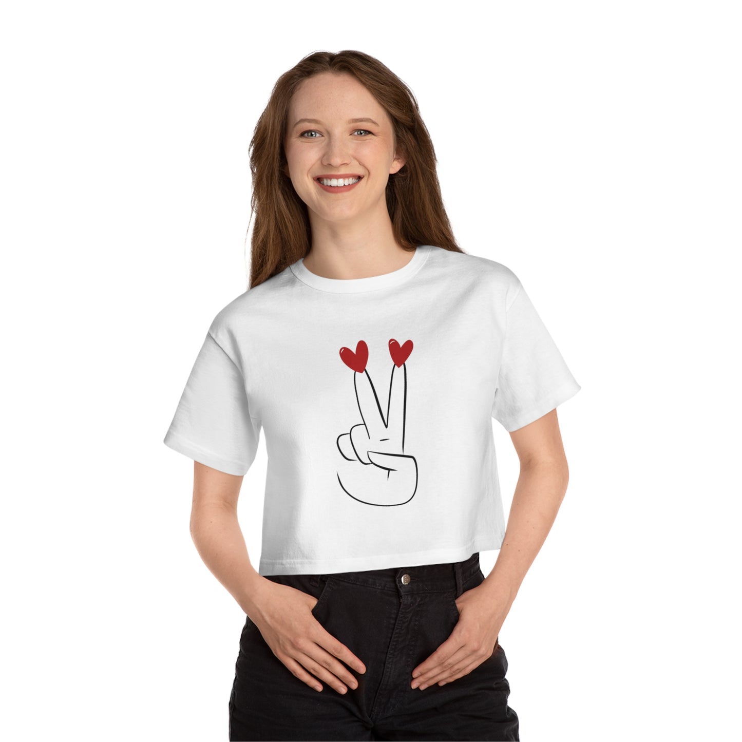 Women’s Cool Peace Sign Graphic Cropped Tee