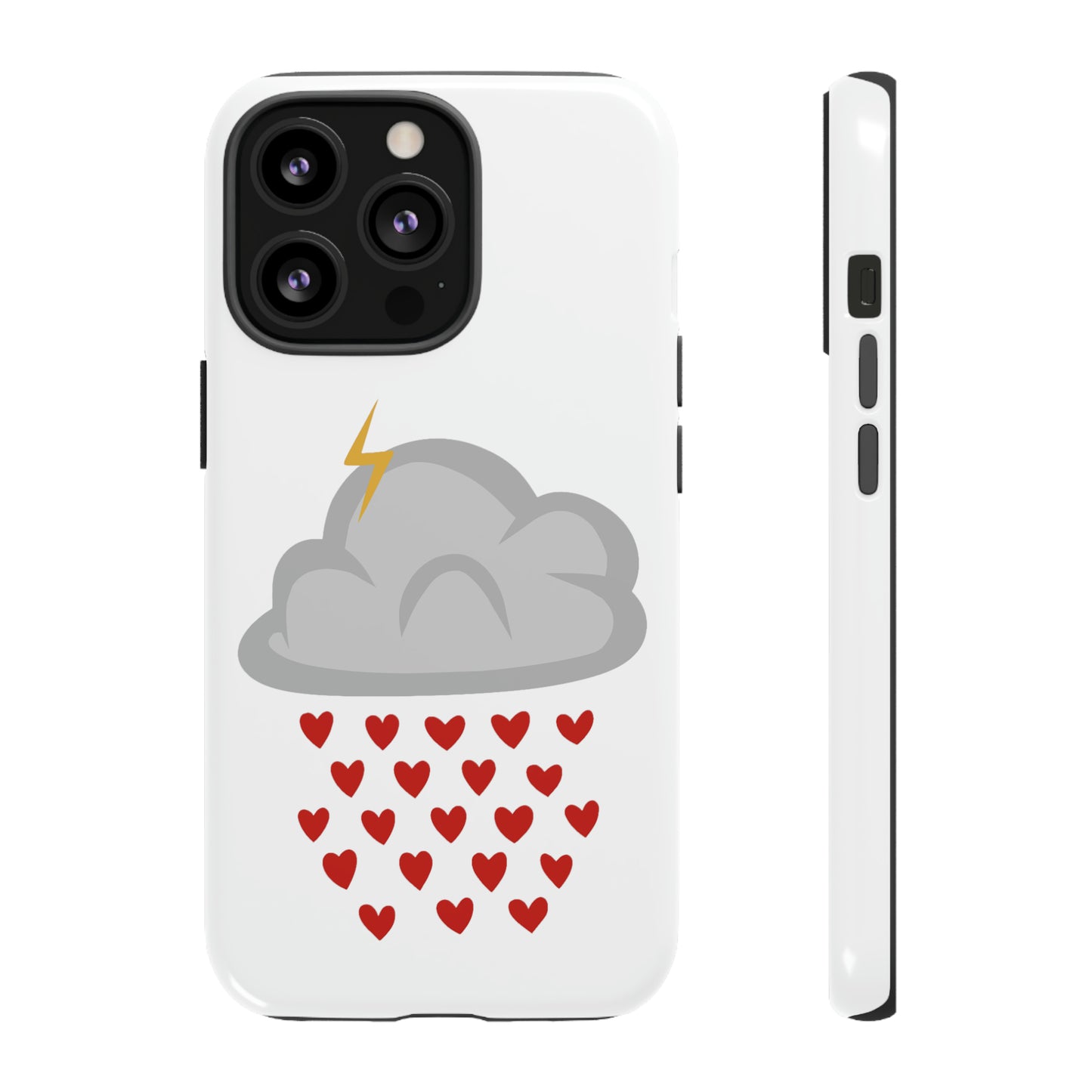 Hearts Rain Cloud Doodle Graphic Phone Case