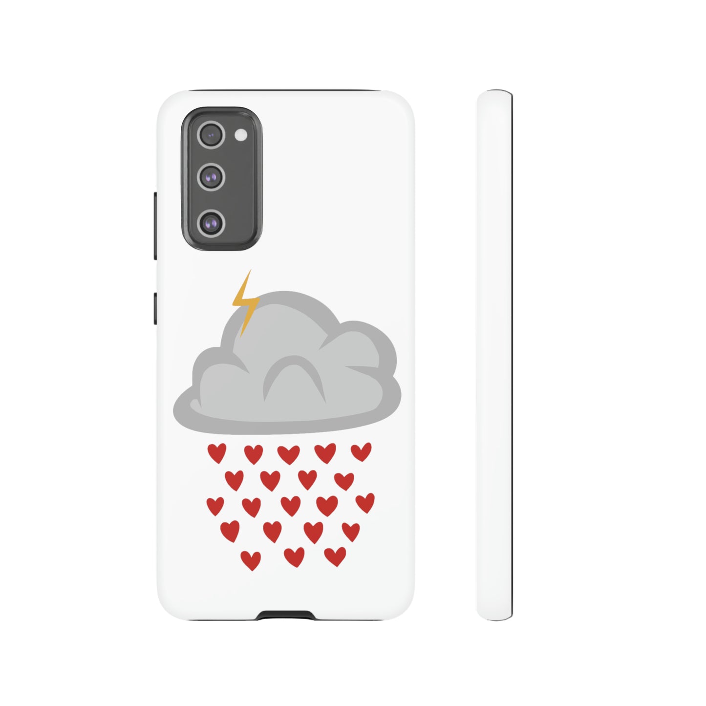 Hearts Rain Cloud Doodle Graphic Phone Case