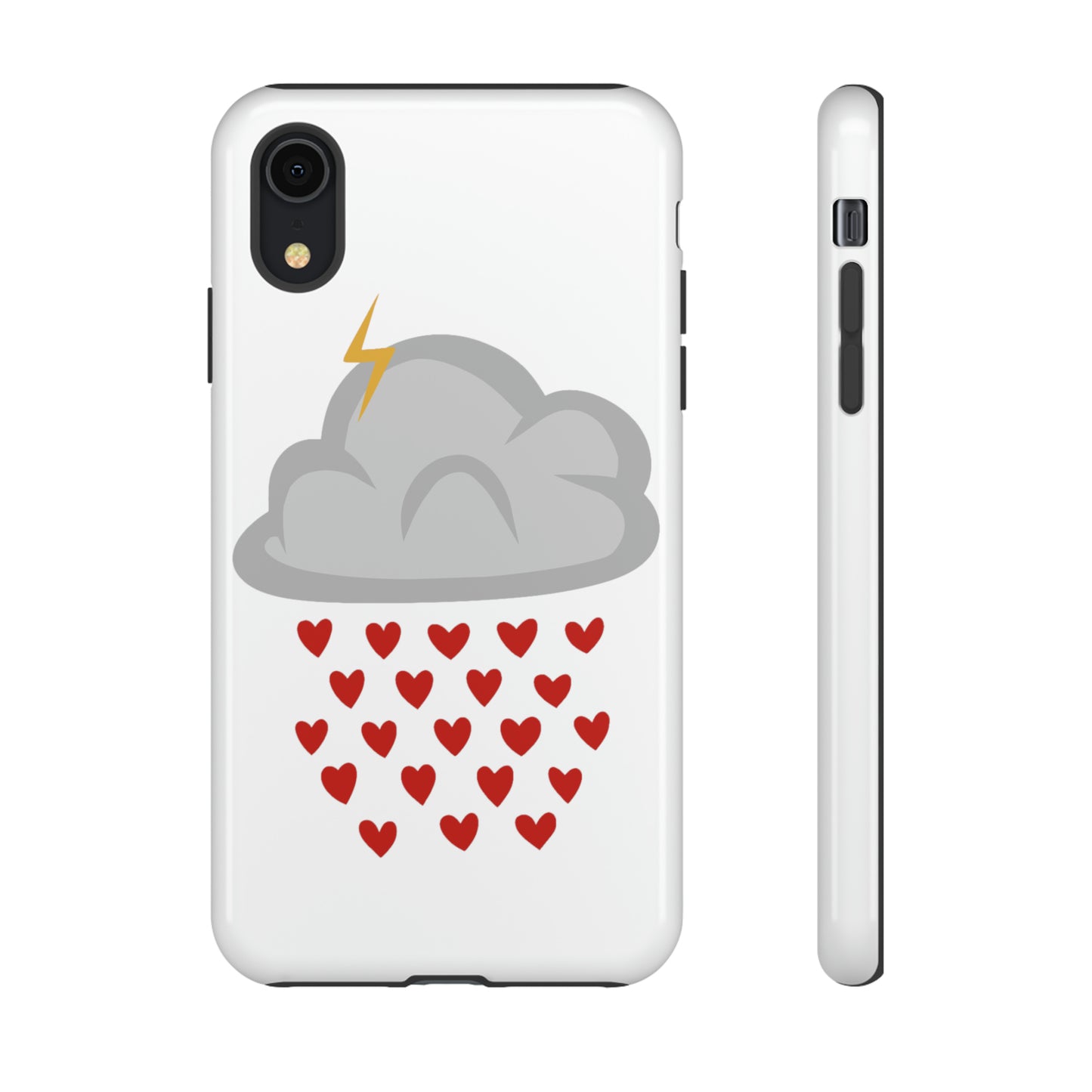 Hearts Rain Cloud Doodle Graphic Phone Case