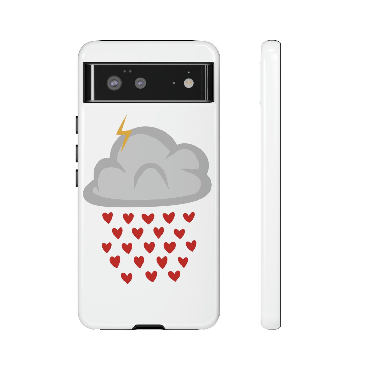 Hearts Rain Cloud Doodle Graphic Phone Case