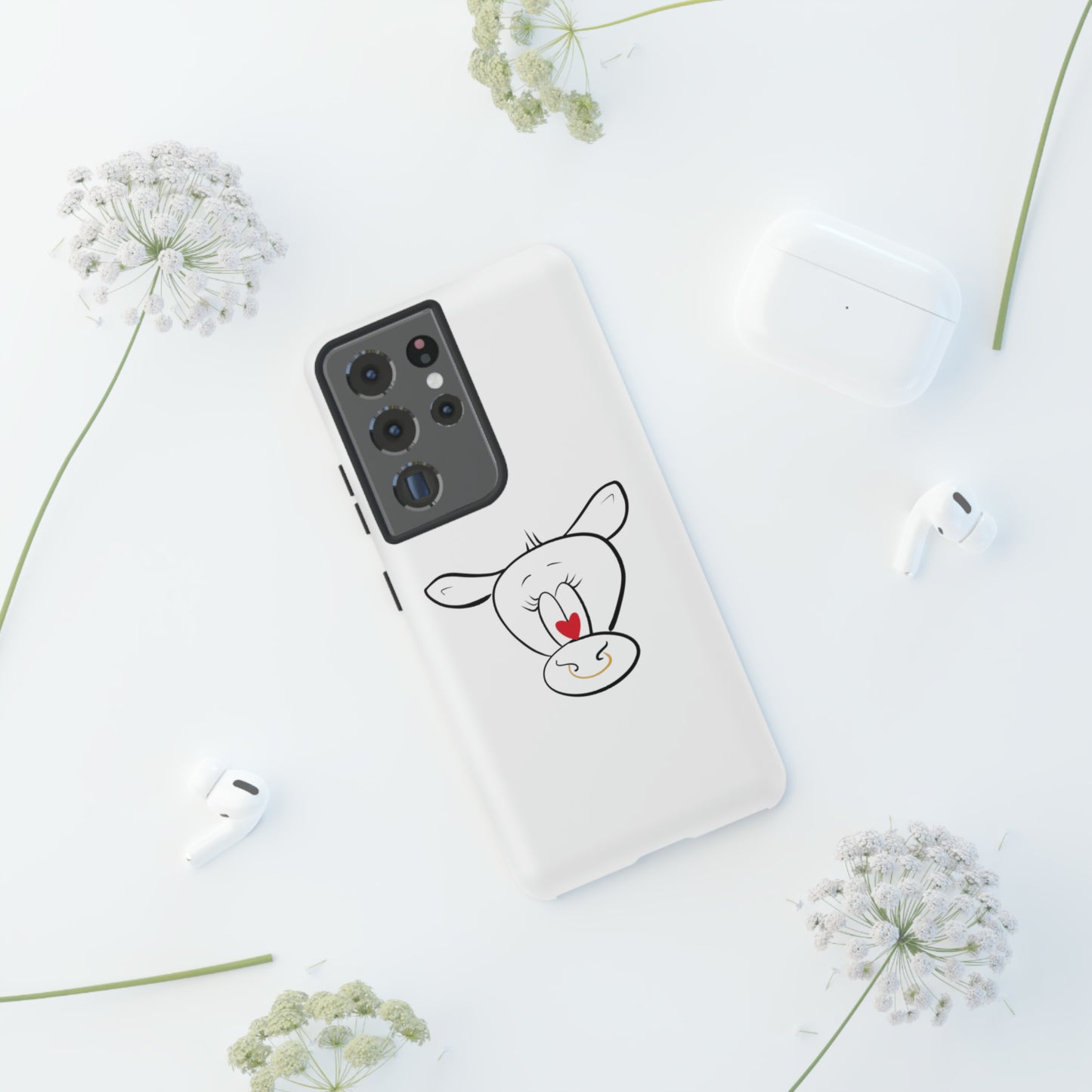 Quirky Cow Doodle Graphic Phone Case