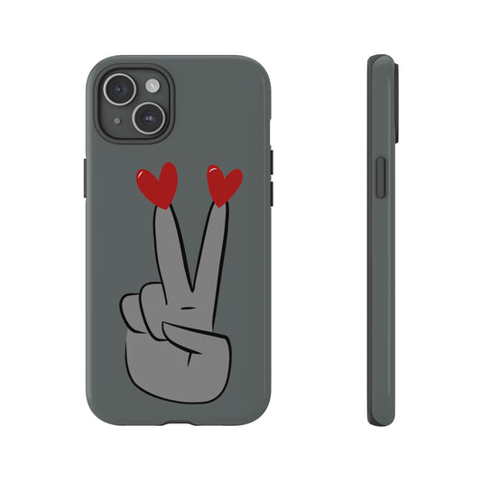 Peace Sign Hearts Doodle graphic Phone Case