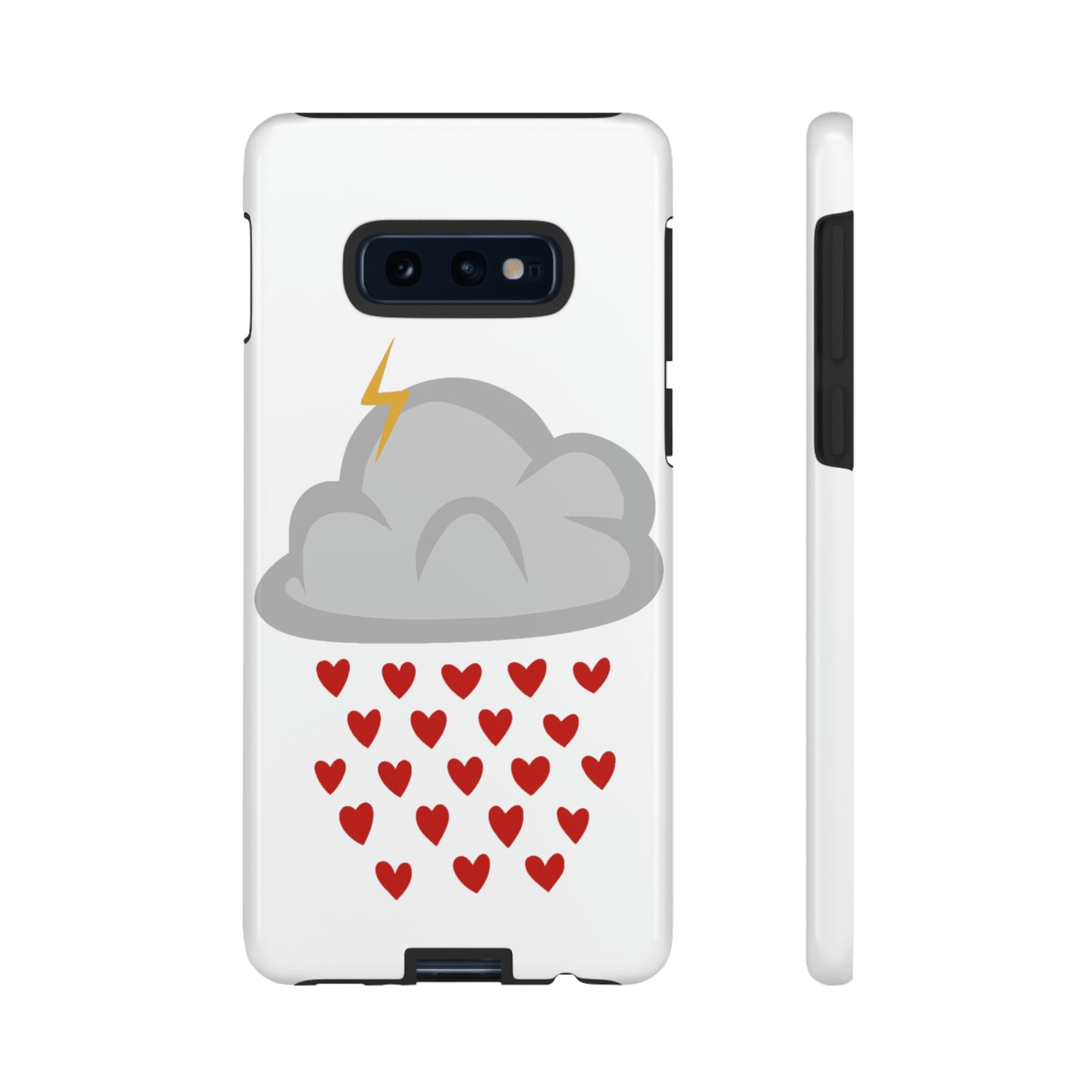 Hearts Rain Cloud Doodle Graphic Phone Case