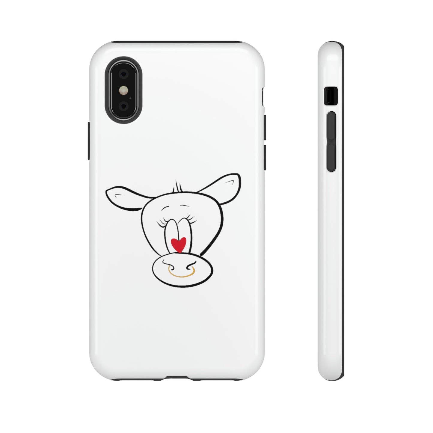 Quirky Cow Doodle Graphic Phone Case