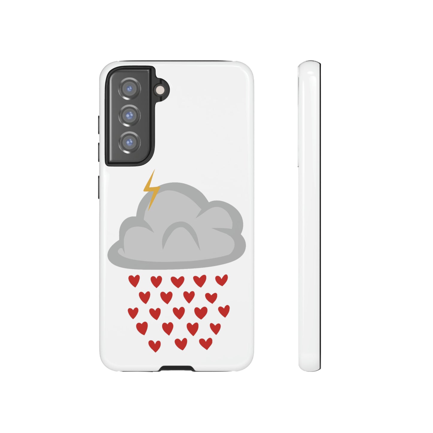 Hearts Rain Cloud Doodle Graphic Phone Case