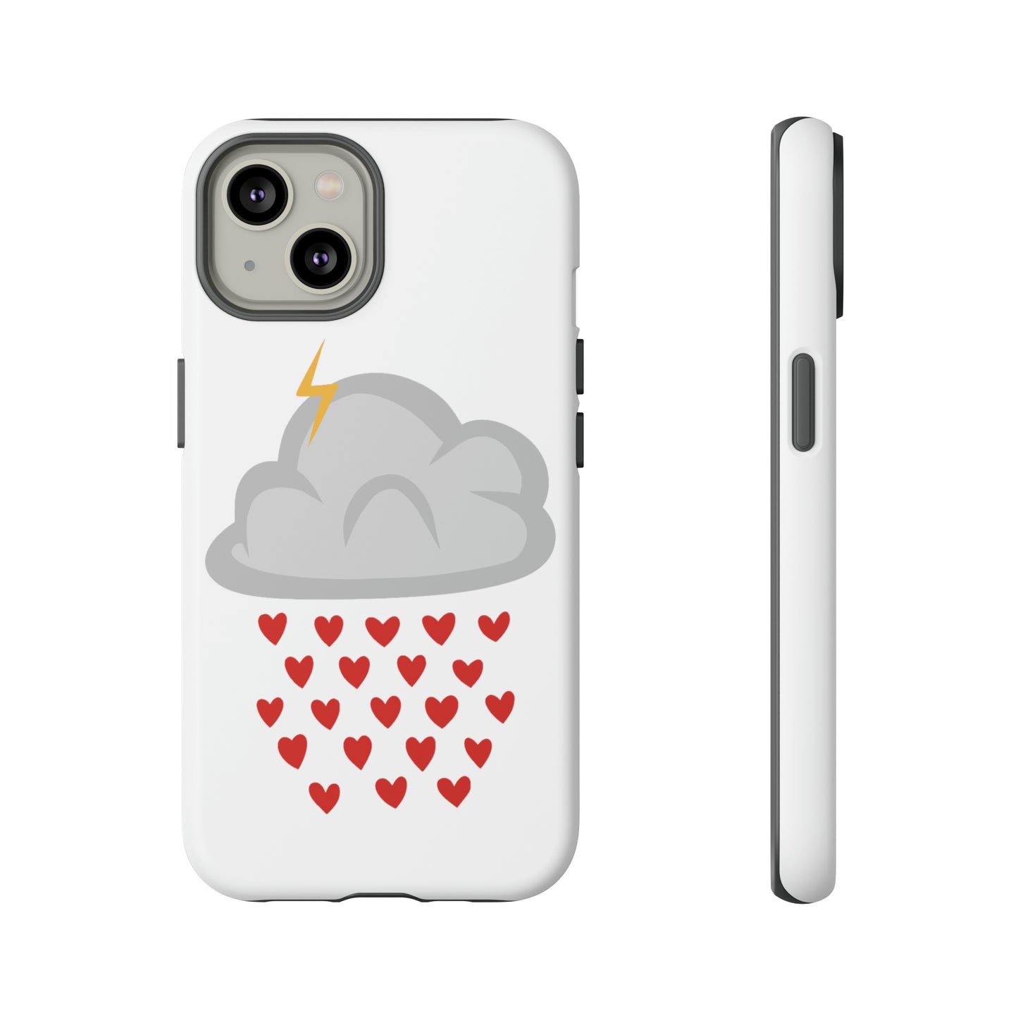 Hearts Rain Cloud Doodle Graphic Phone Case