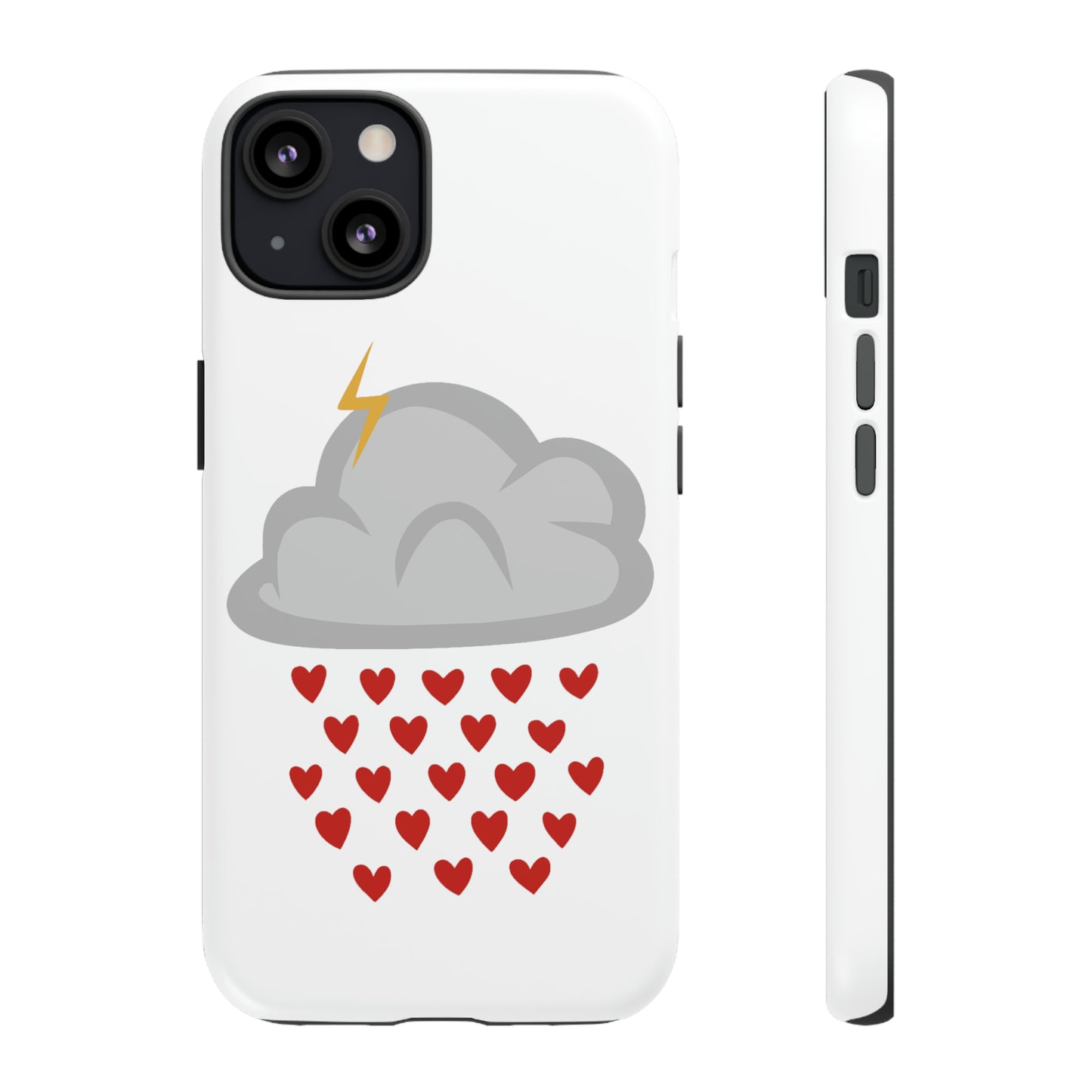 Hearts Rain Cloud Doodle Graphic Phone Case