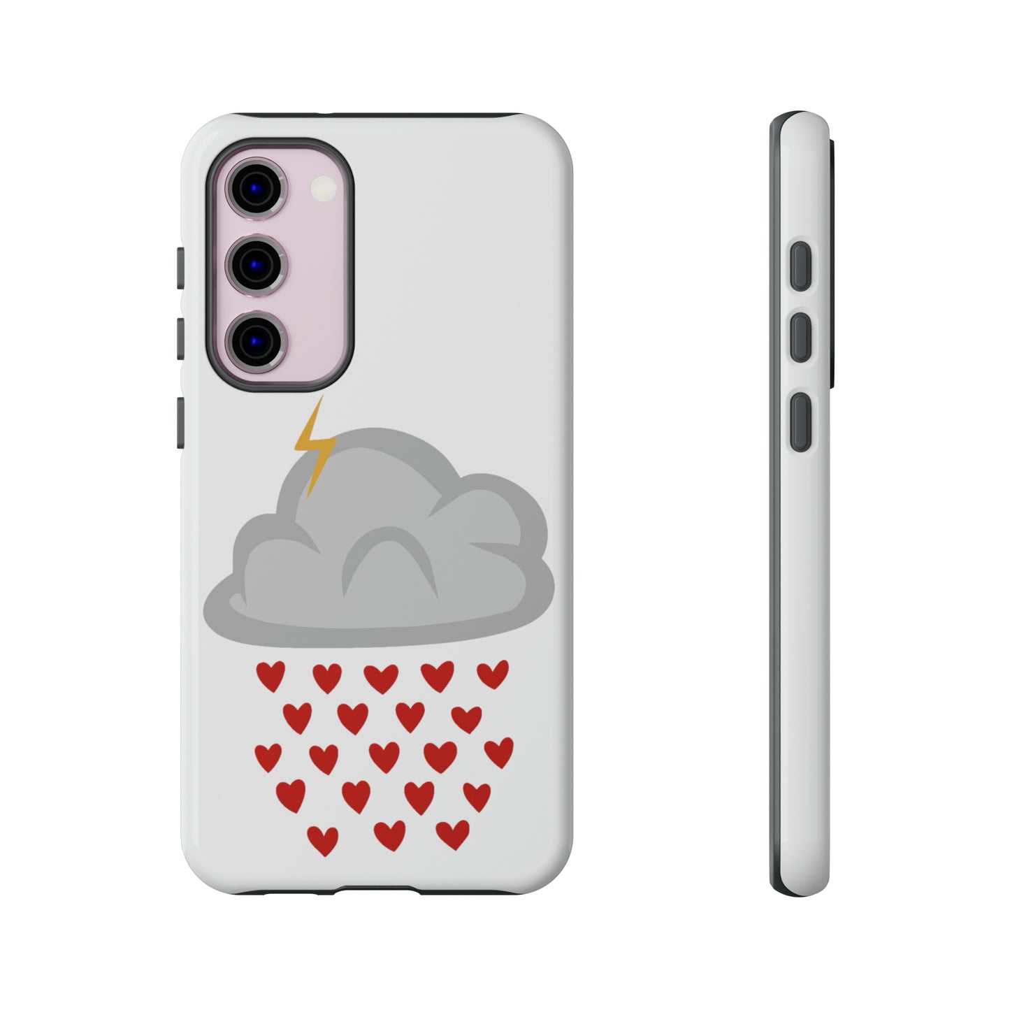 Hearts Rain Cloud Doodle Graphic Phone Case