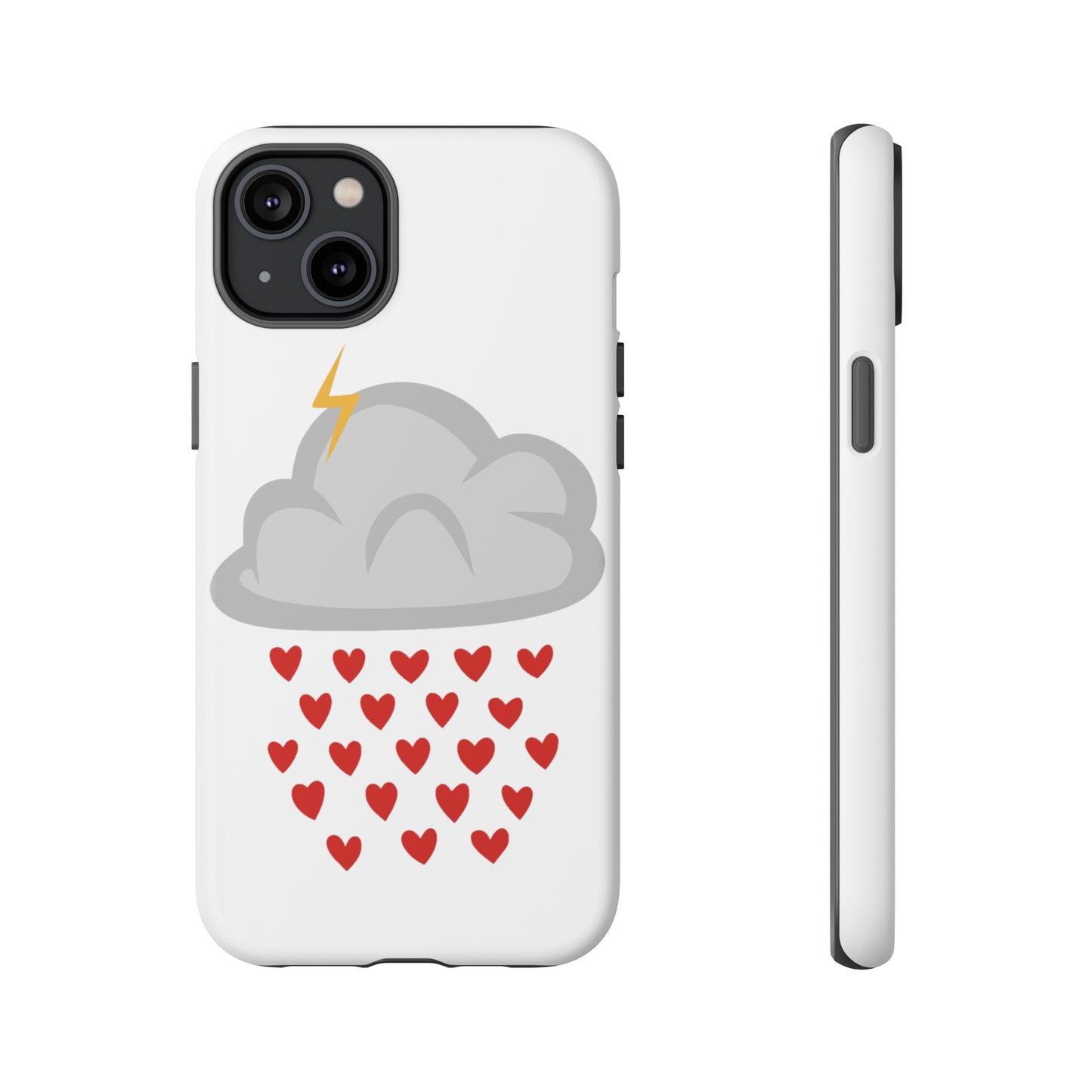 Hearts Rain Cloud Doodle Graphic Phone Case