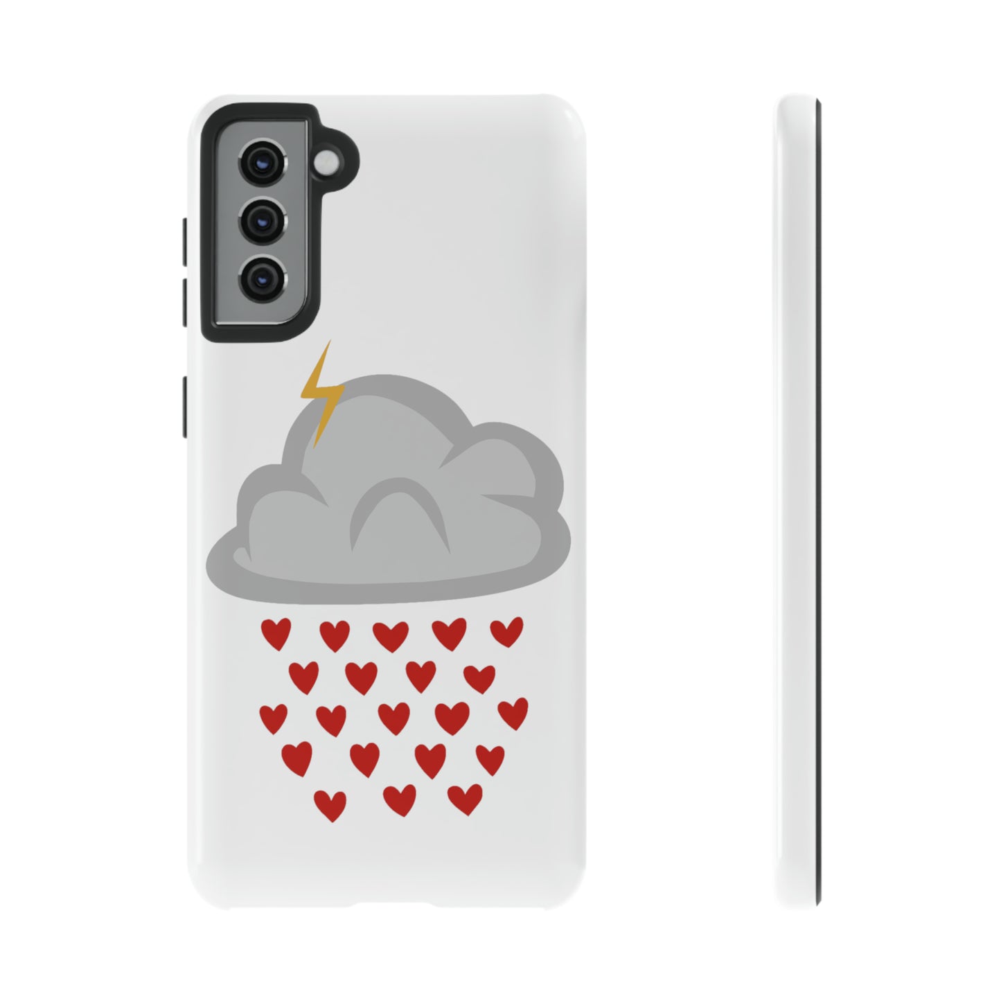 Hearts Rain Cloud Doodle Graphic Phone Case