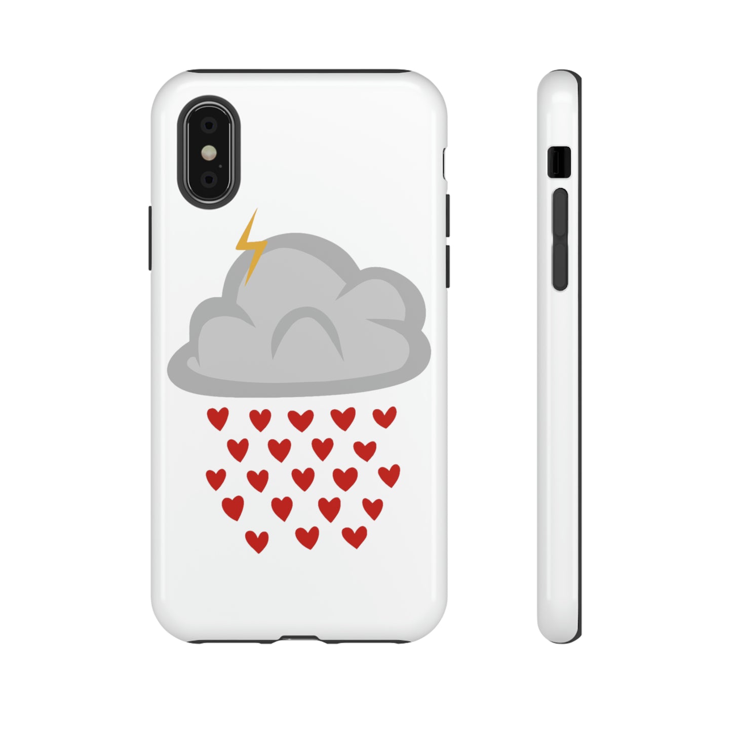 Hearts Rain Cloud Doodle Graphic Phone Case