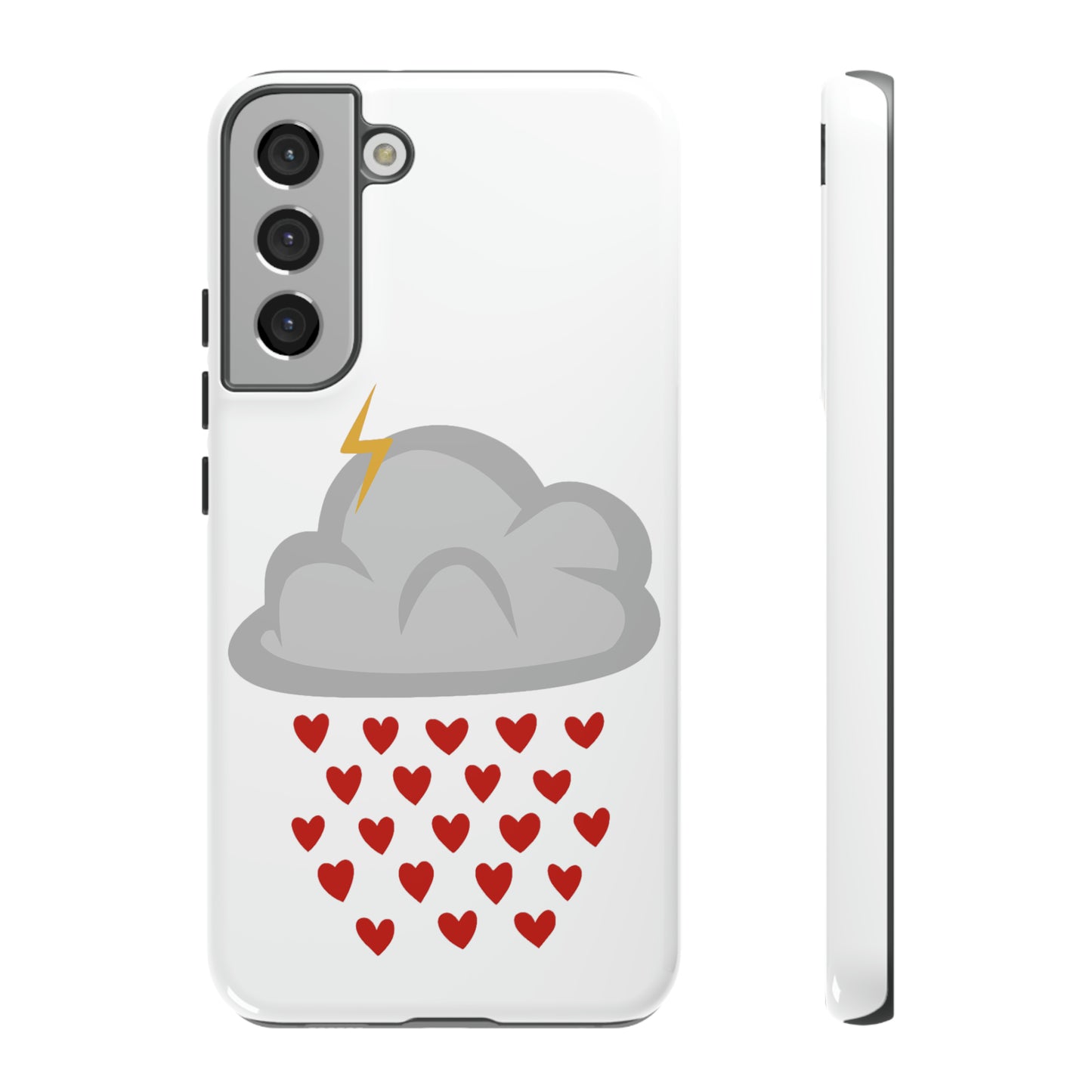 Hearts Rain Cloud Doodle Graphic Phone Case