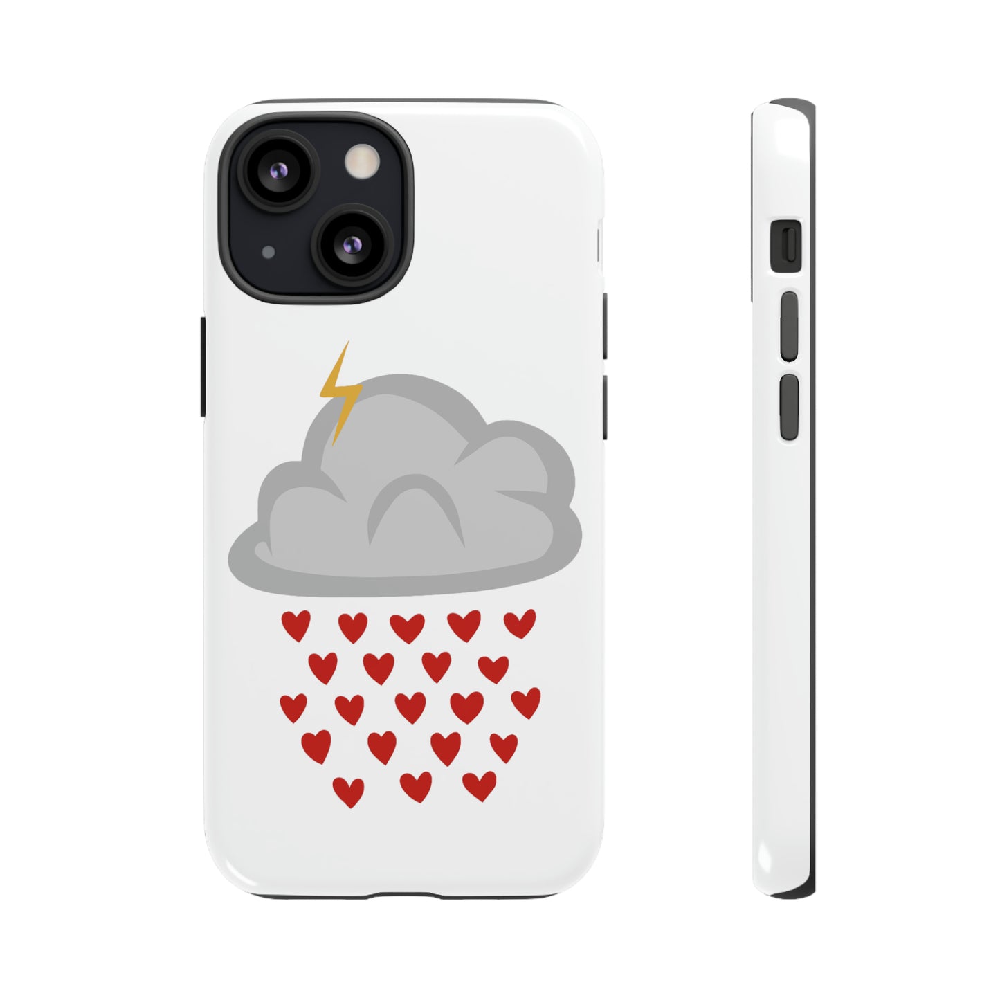 Hearts Rain Cloud Doodle Graphic Phone Case