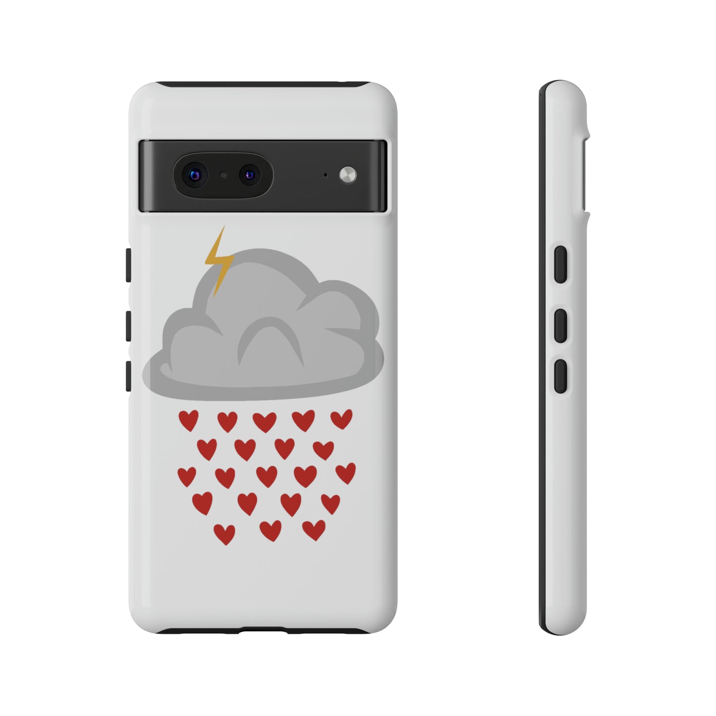 Hearts Rain Cloud Doodle Graphic Phone Case