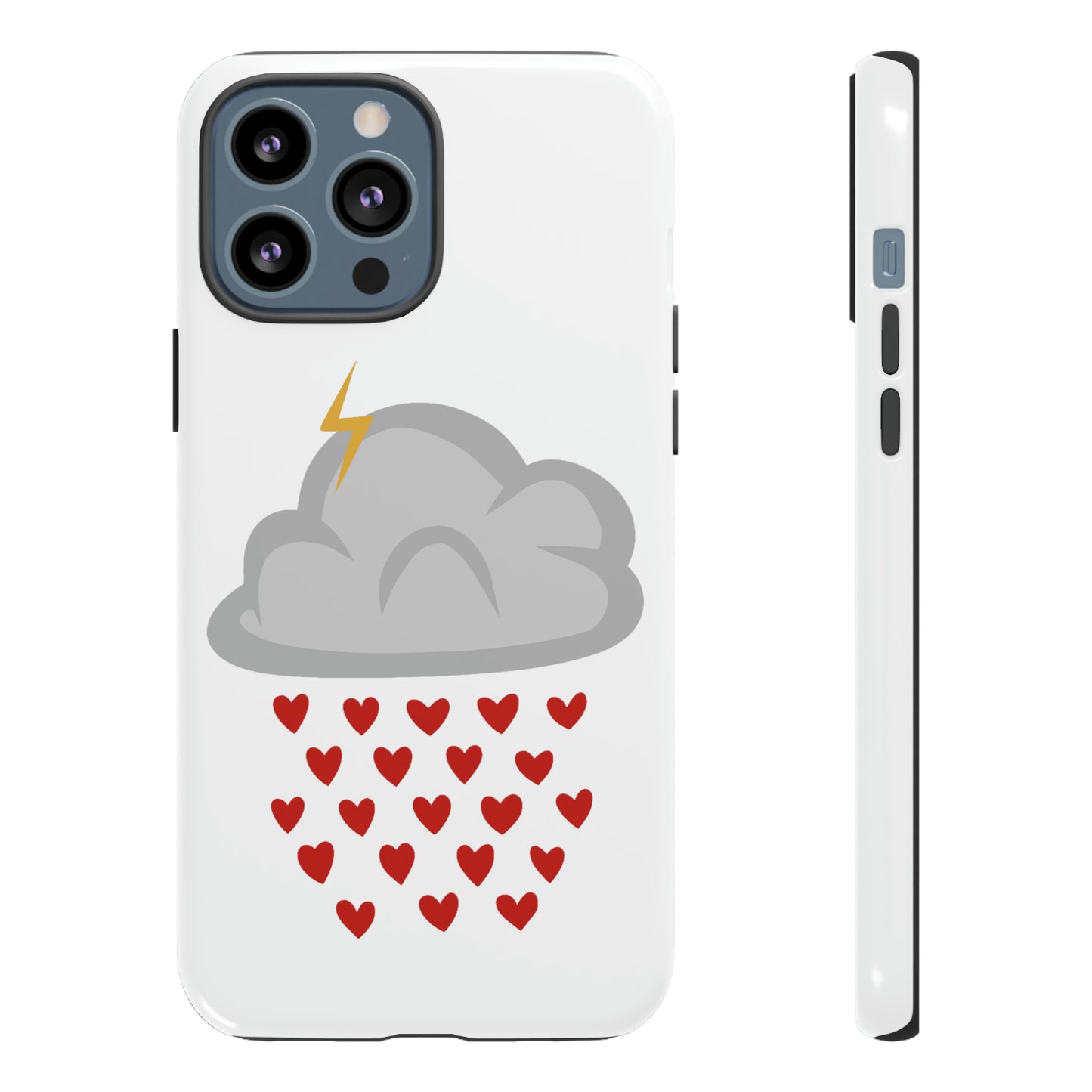 Hearts Rain Cloud Doodle Graphic Phone Case