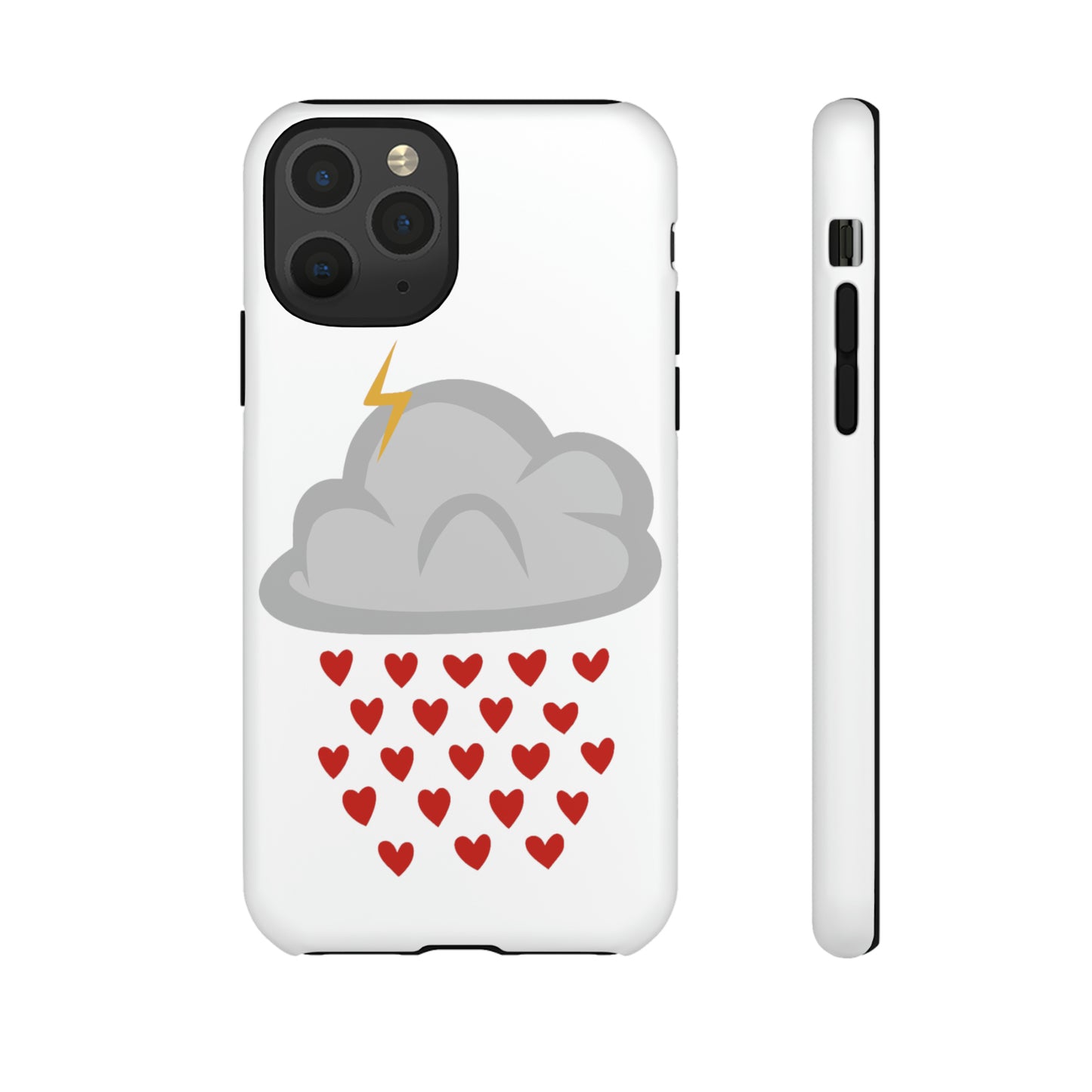 Hearts Rain Cloud Doodle Graphic Phone Case