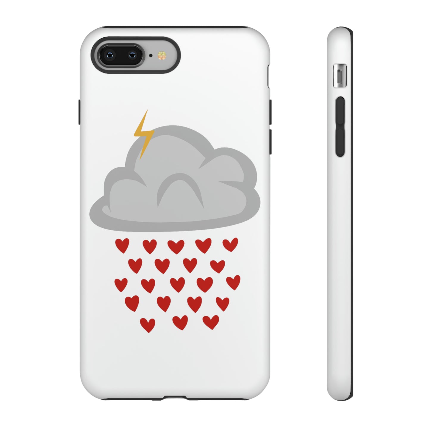 Hearts Rain Cloud Doodle Graphic Phone Case