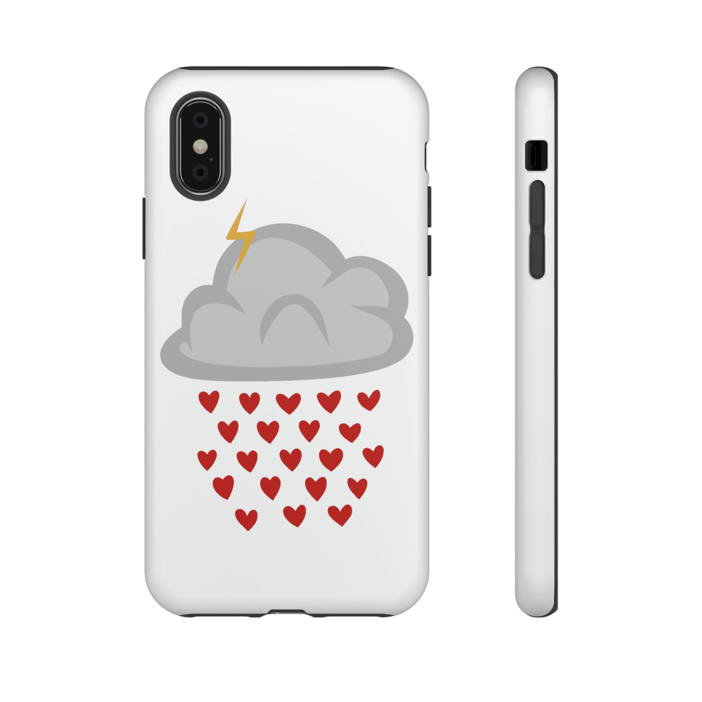 Hearts Rain Cloud Doodle Graphic Phone Case