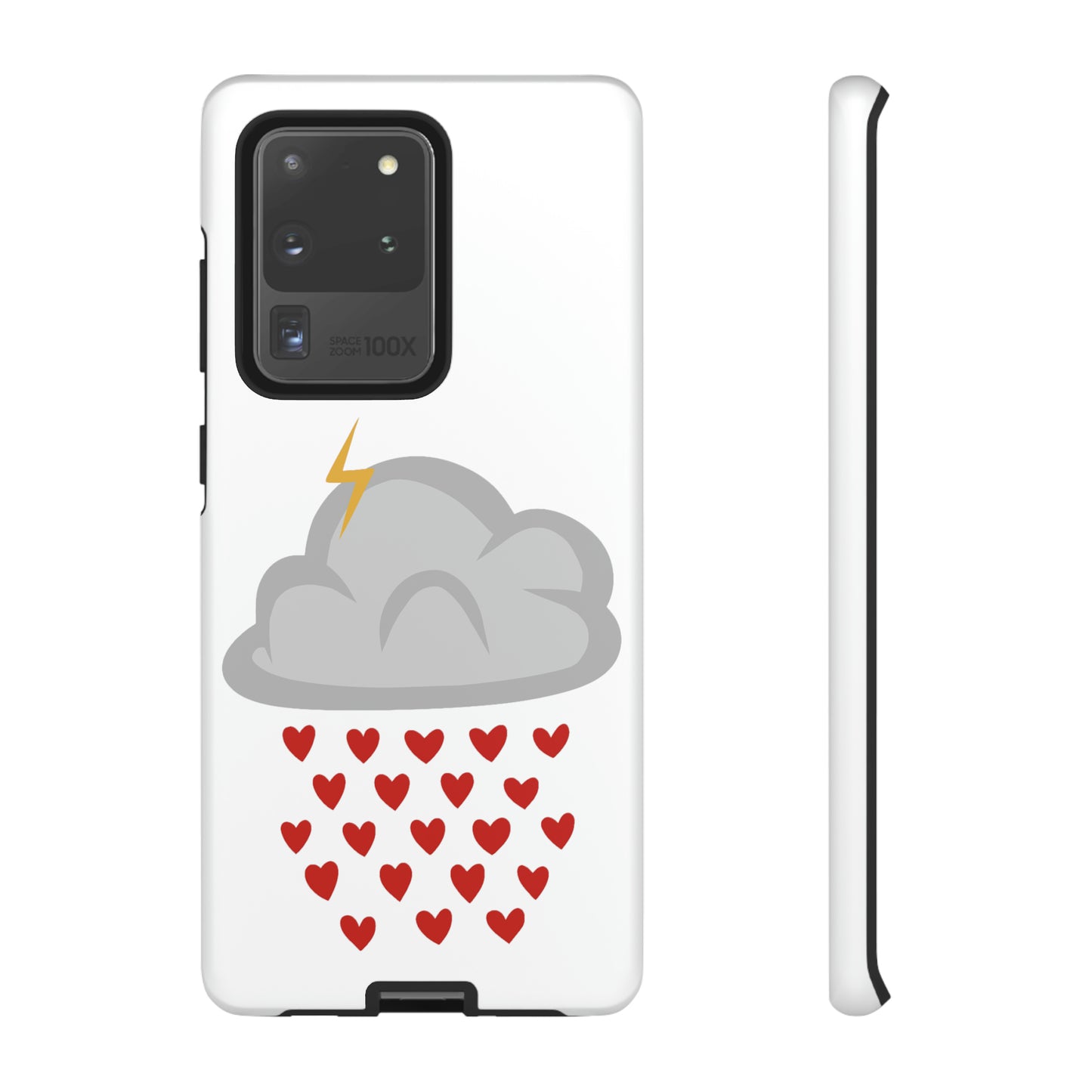 Hearts Rain Cloud Doodle Graphic Phone Case