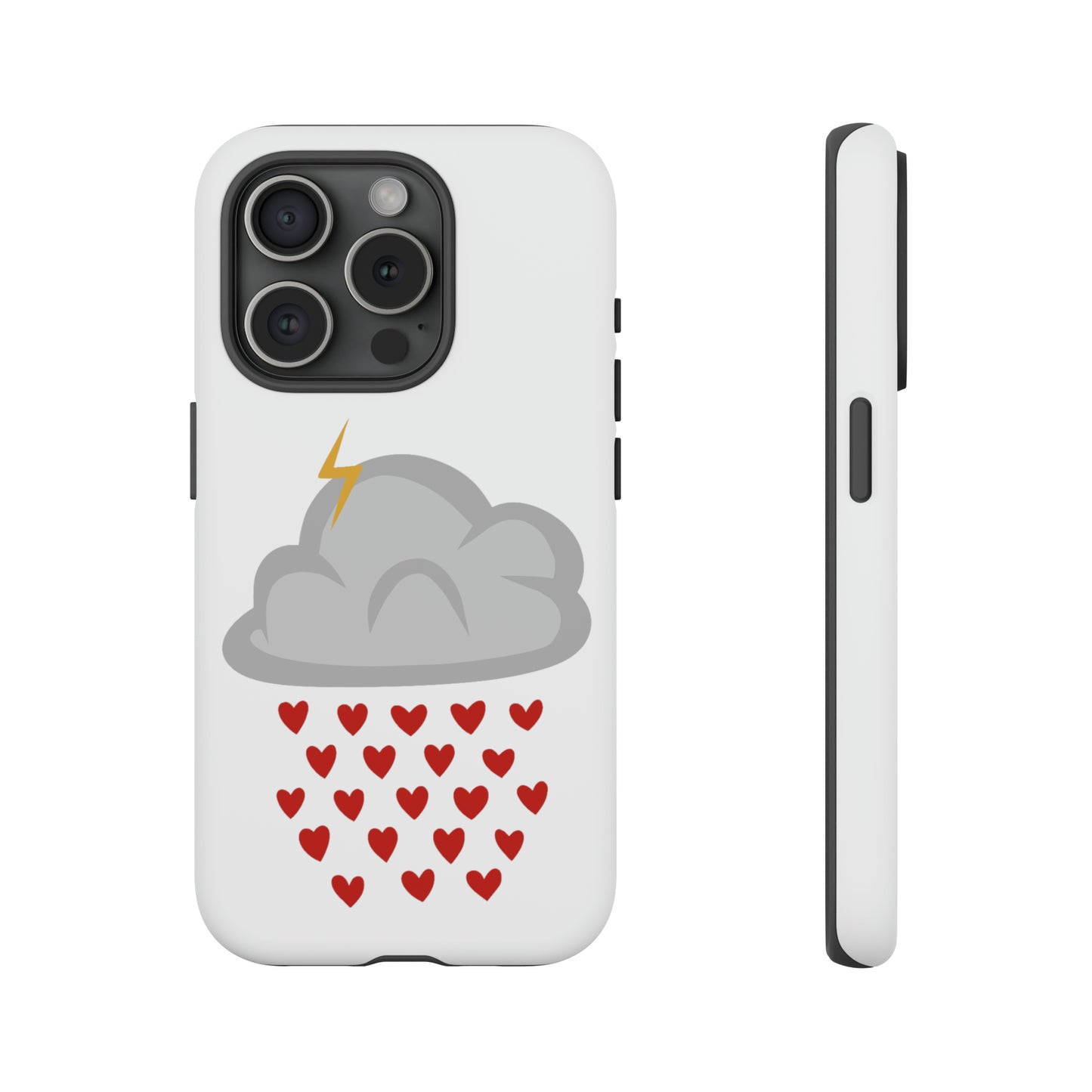 Hearts Rain Cloud Doodle Graphic Phone Case