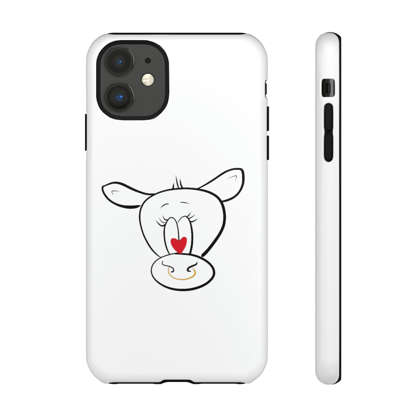 Quirky Cow Doodle Graphic Phone Case