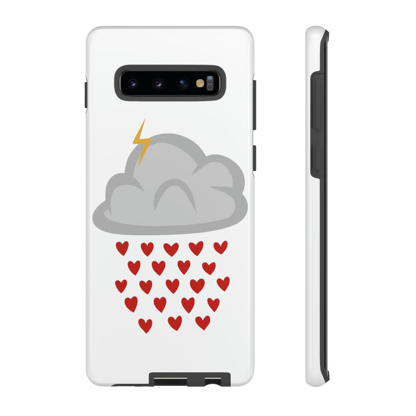 Hearts Rain Cloud Doodle Graphic Phone Case