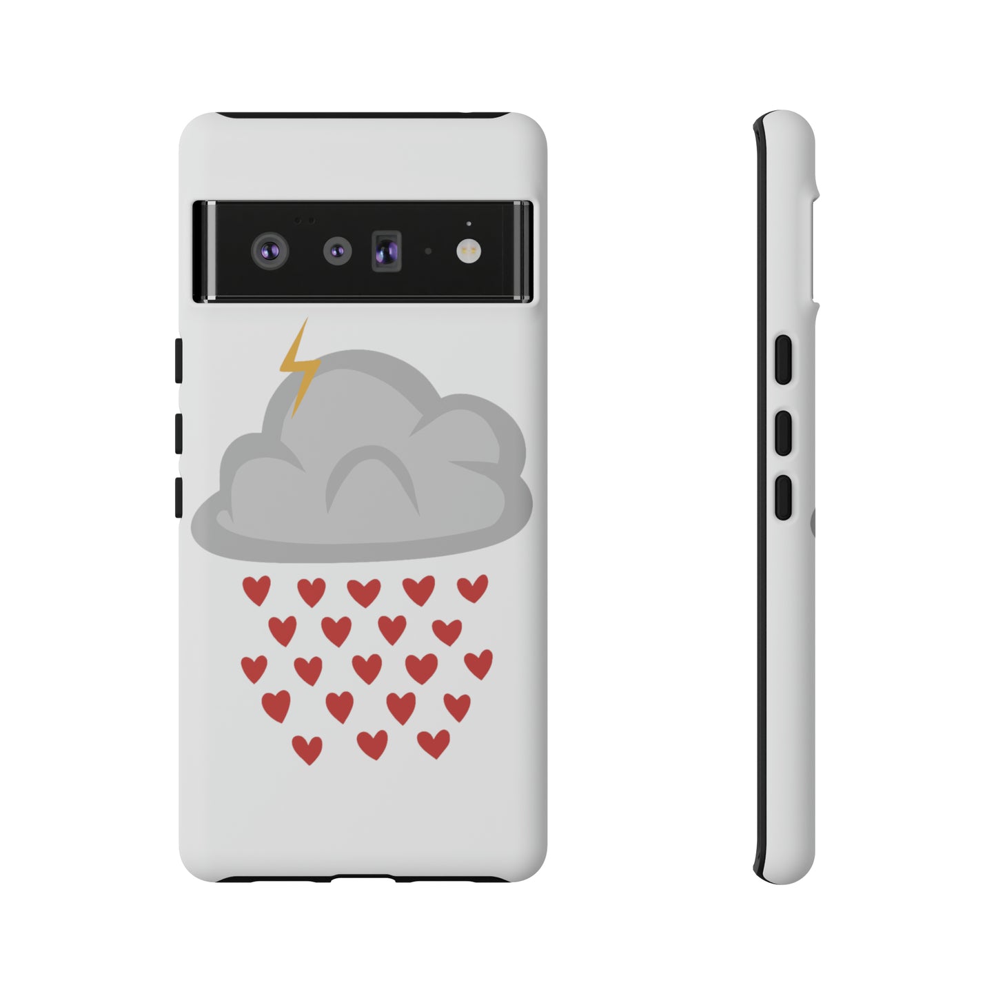 Hearts Rain Cloud Doodle Graphic Phone Case