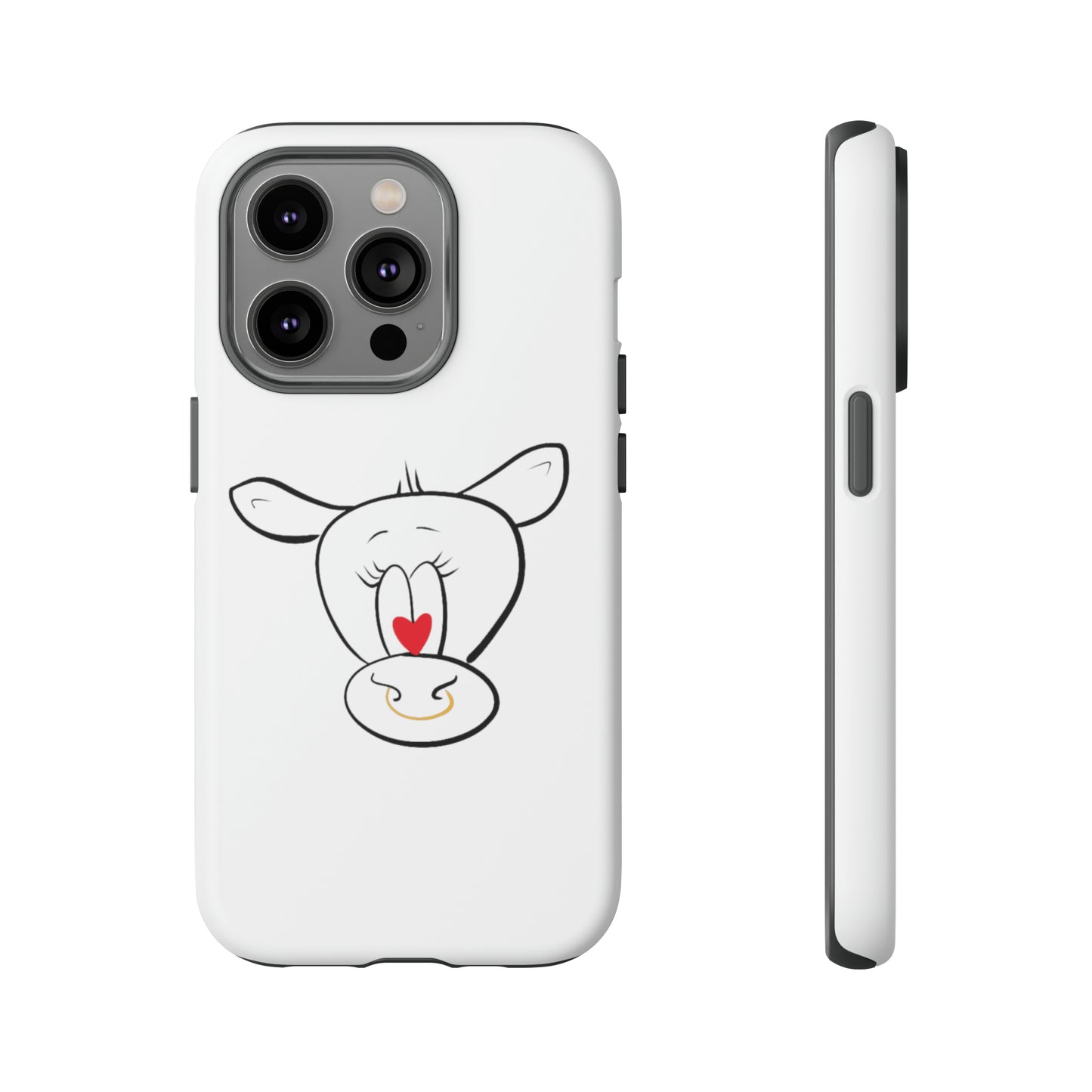 Quirky Cow Doodle Graphic Phone Case