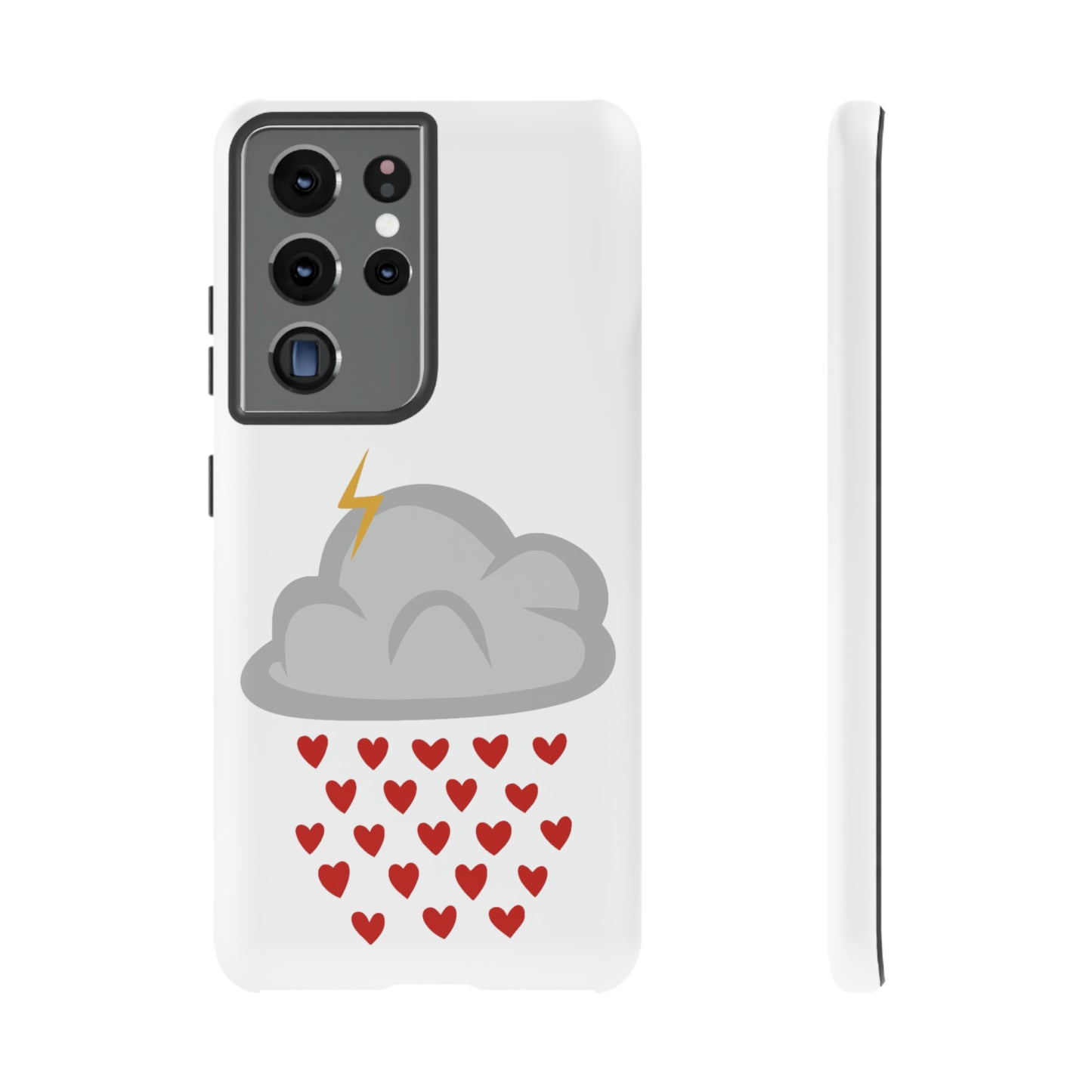 Hearts Rain Cloud Doodle Graphic Phone Case