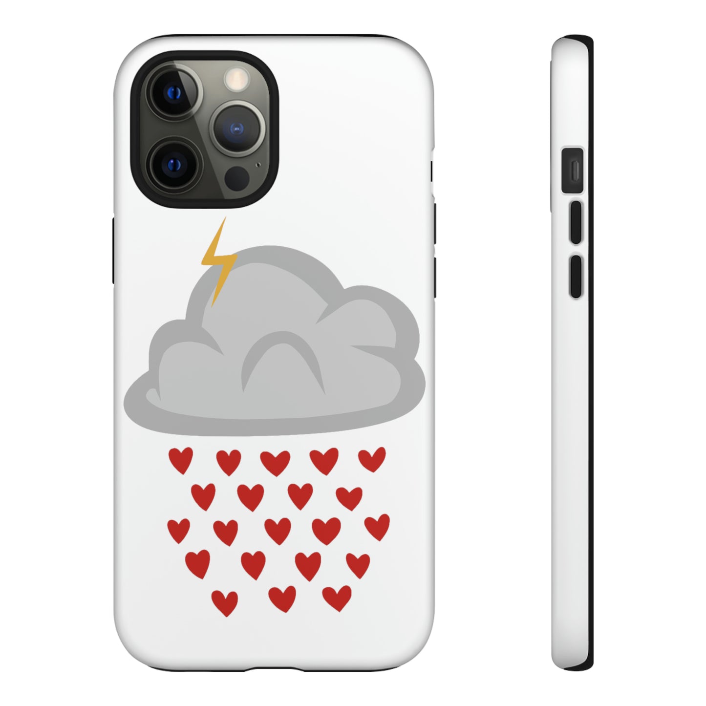 Hearts Rain Cloud Doodle Graphic Phone Case