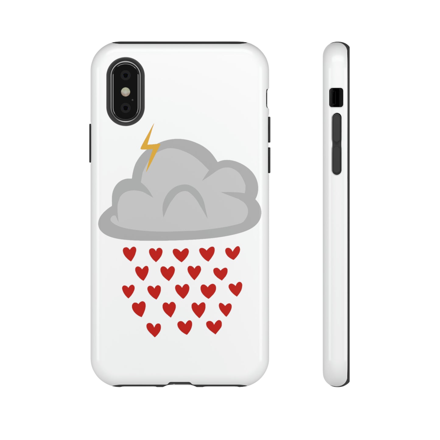 Hearts Rain Cloud Doodle Graphic Phone Case