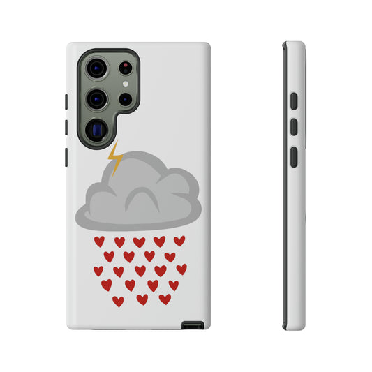 Hearts Rain Cloud Doodle Graphic Phone Case