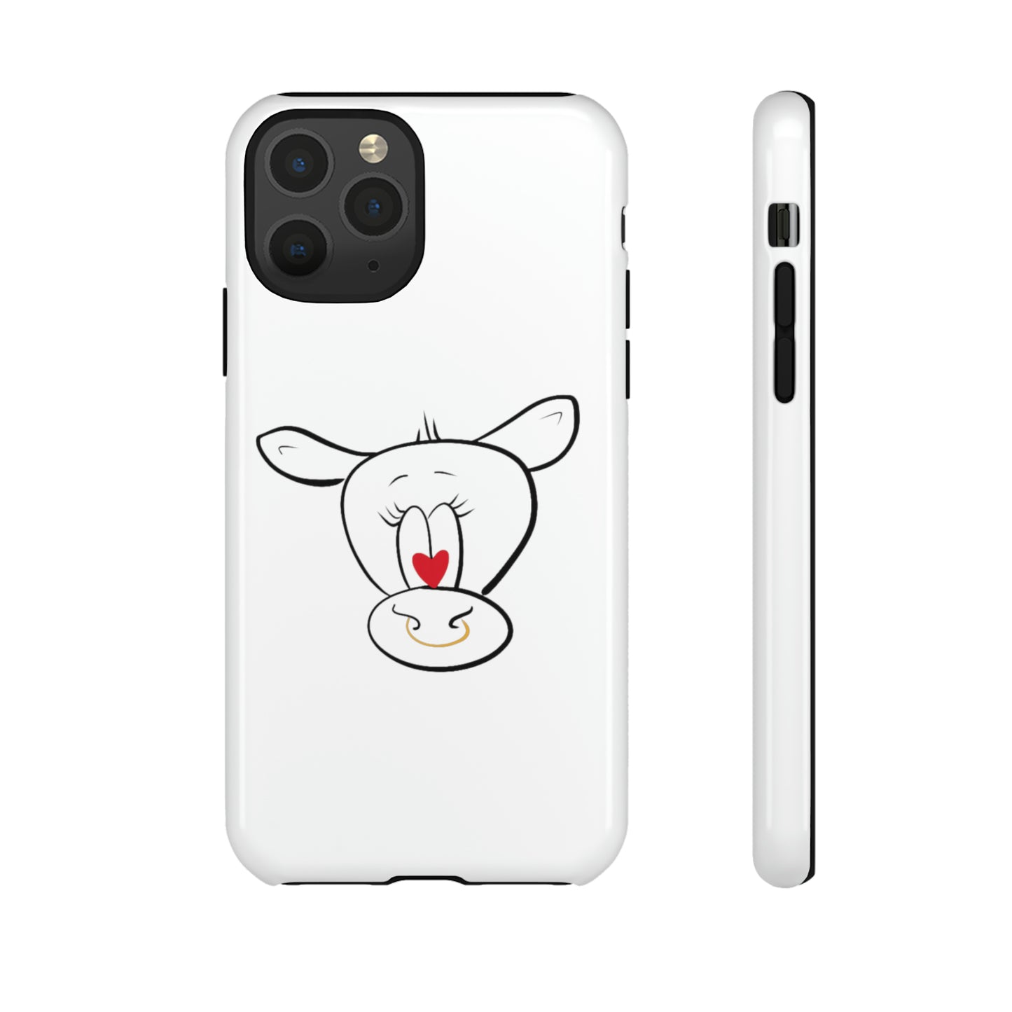 Quirky Cow Doodle Graphic Phone Case