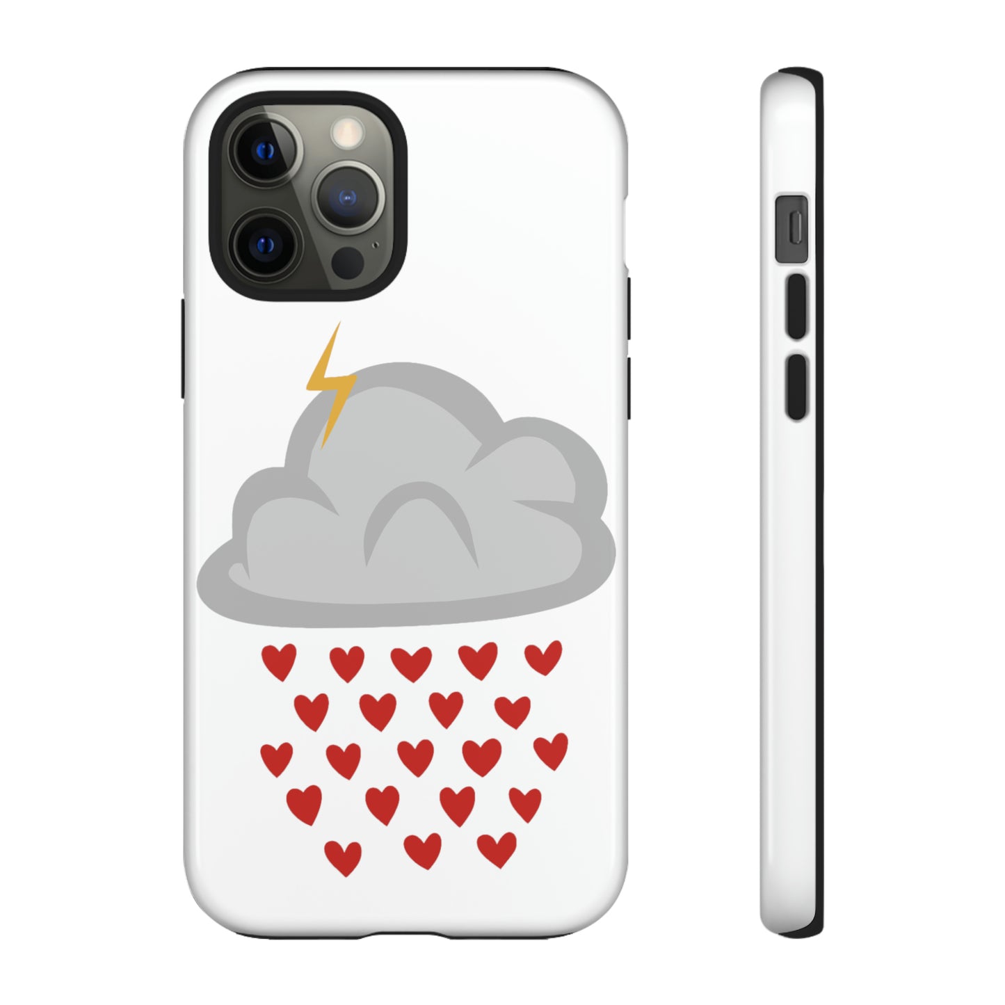 Hearts Rain Cloud Doodle Graphic Phone Case