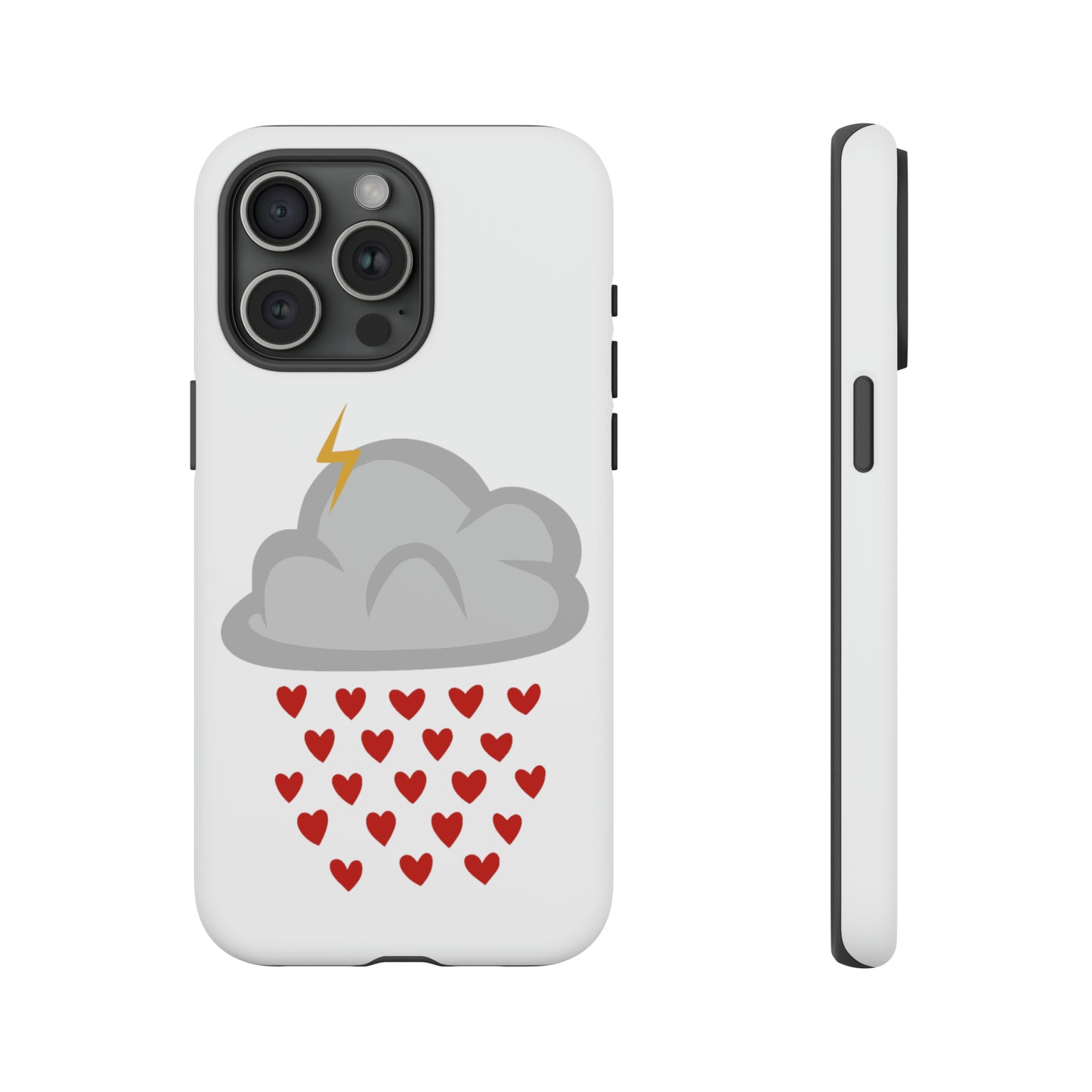 Hearts Rain Cloud Doodle Graphic Phone Case