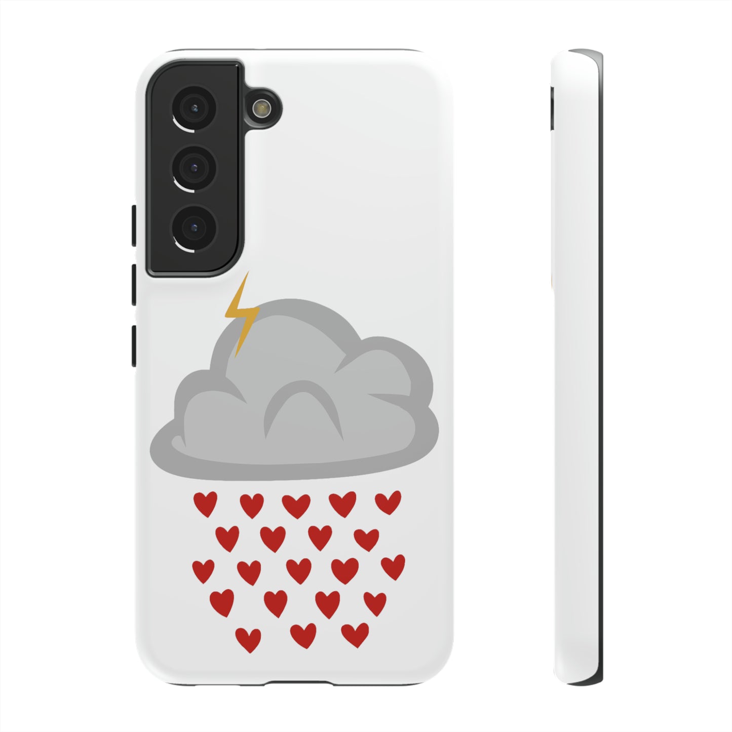 Hearts Rain Cloud Doodle Graphic Phone Case