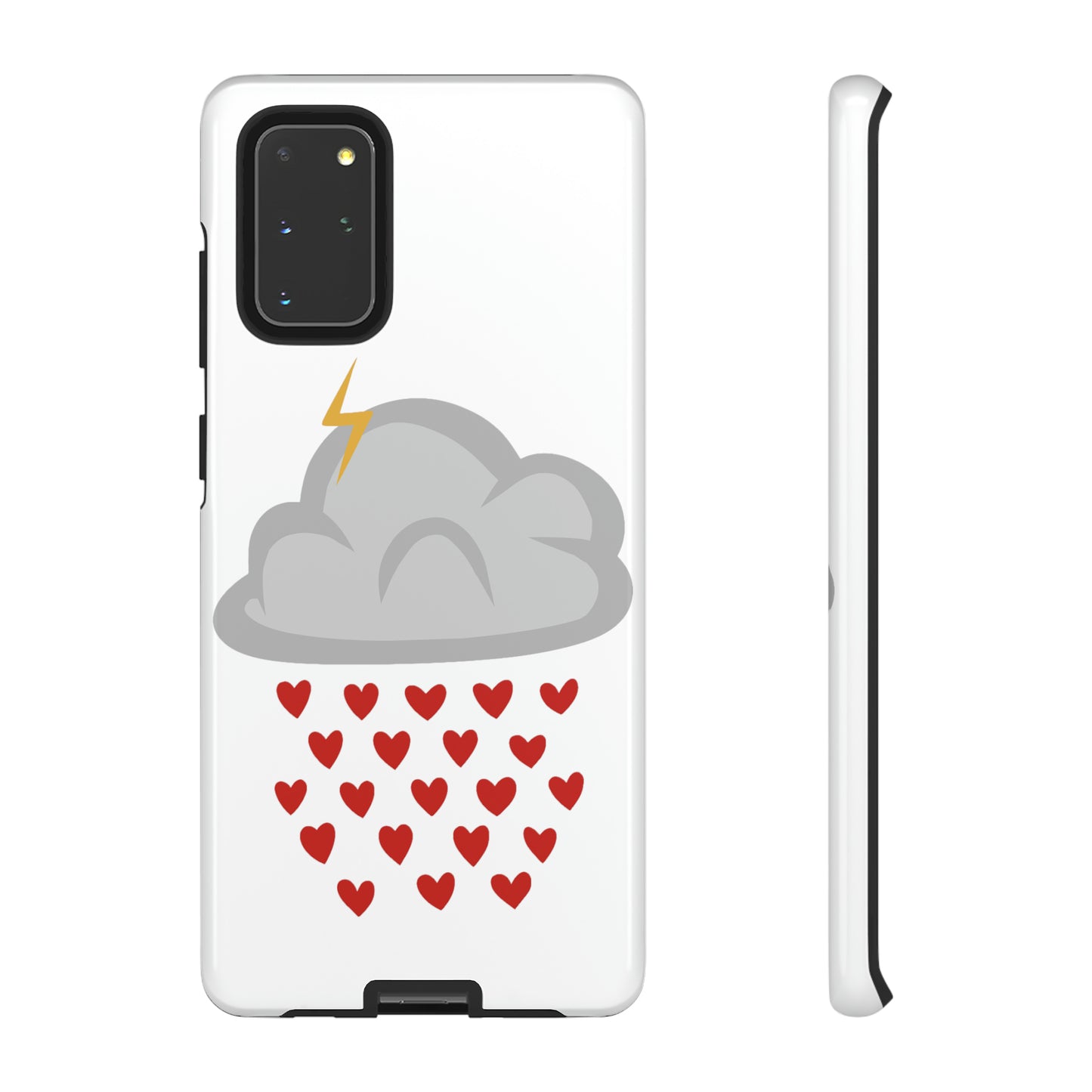 Hearts Rain Cloud Doodle Graphic Phone Case