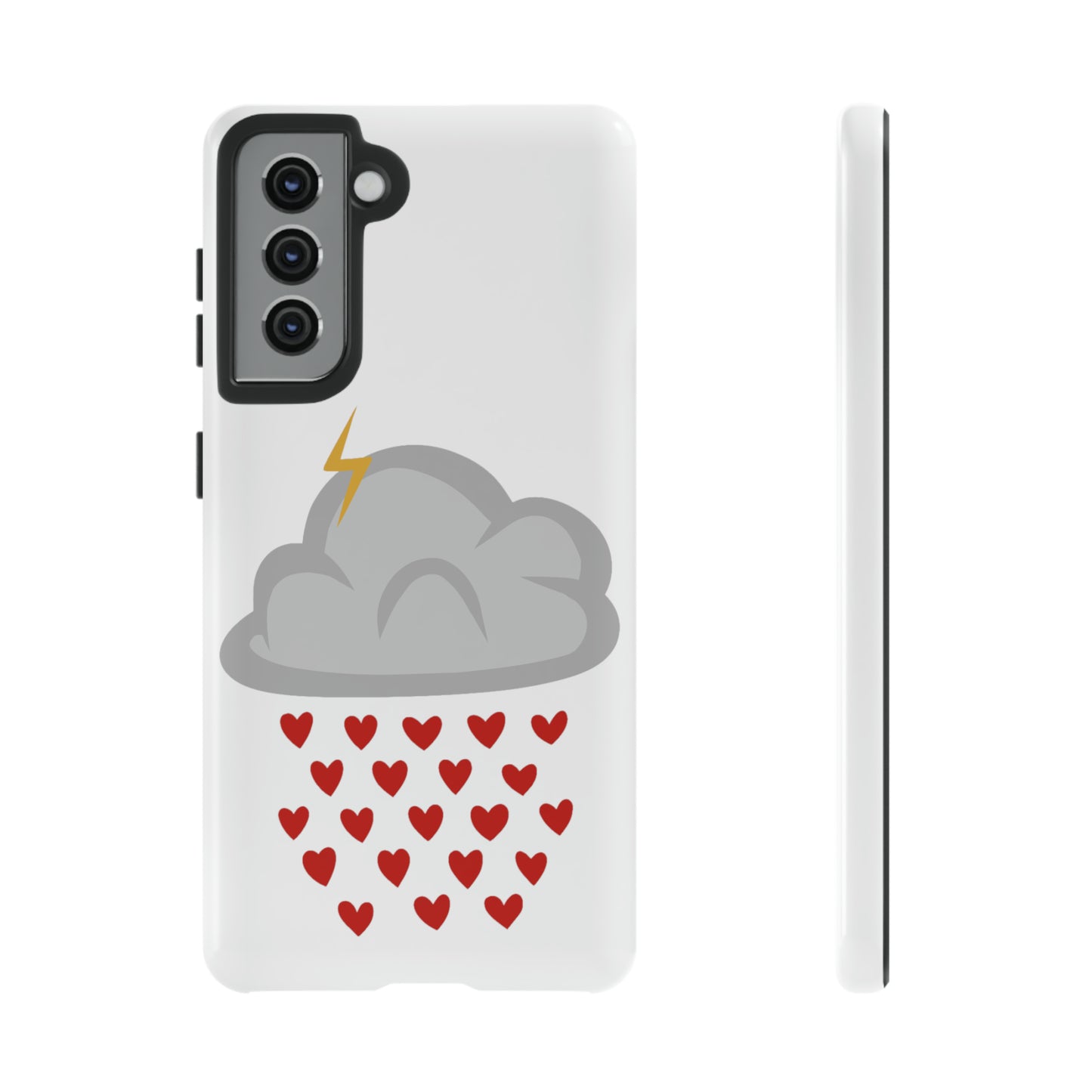 Hearts Rain Cloud Doodle Graphic Phone Case