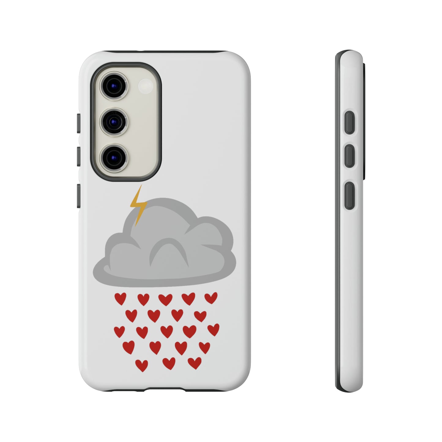 Hearts Rain Cloud Doodle Graphic Phone Case