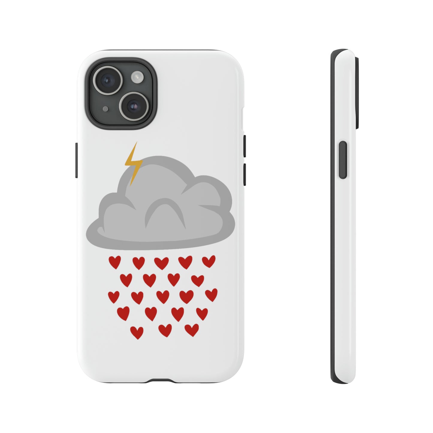 Hearts Rain Cloud Doodle Graphic Phone Case