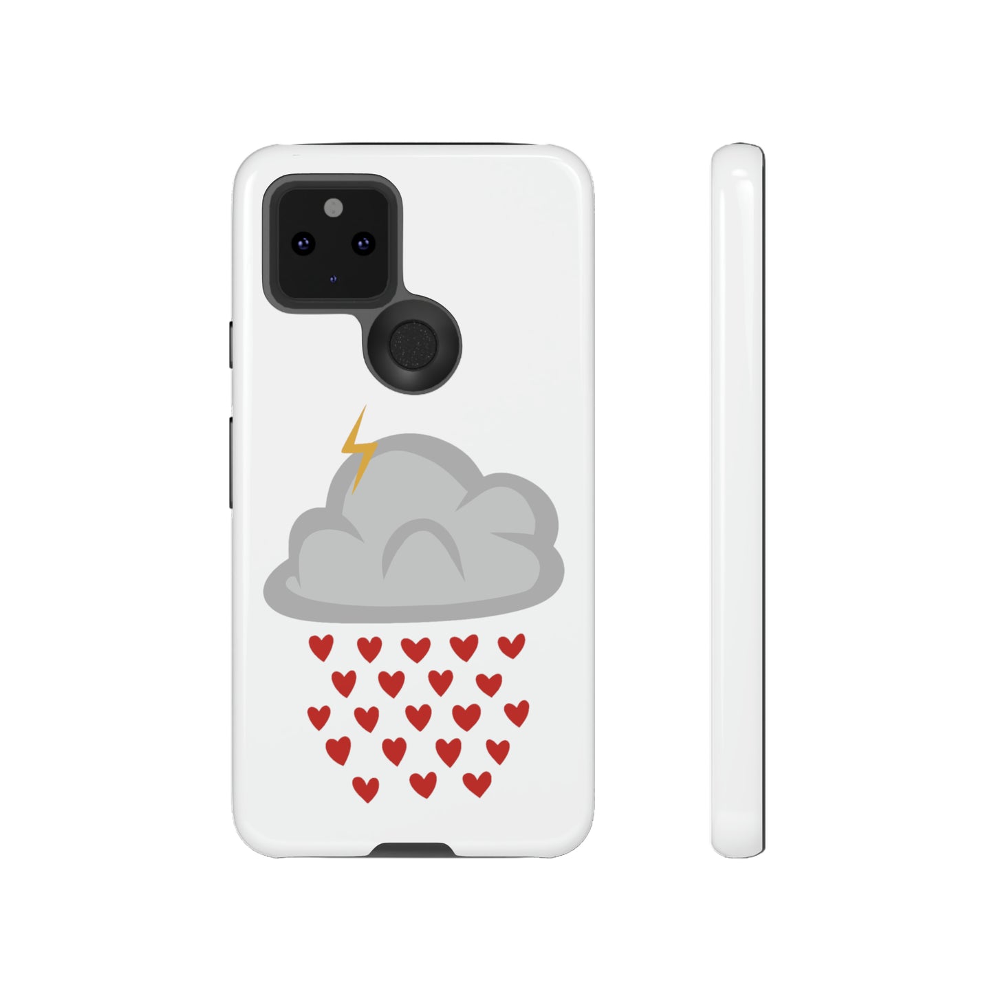 Hearts Rain Cloud Doodle Graphic Phone Case